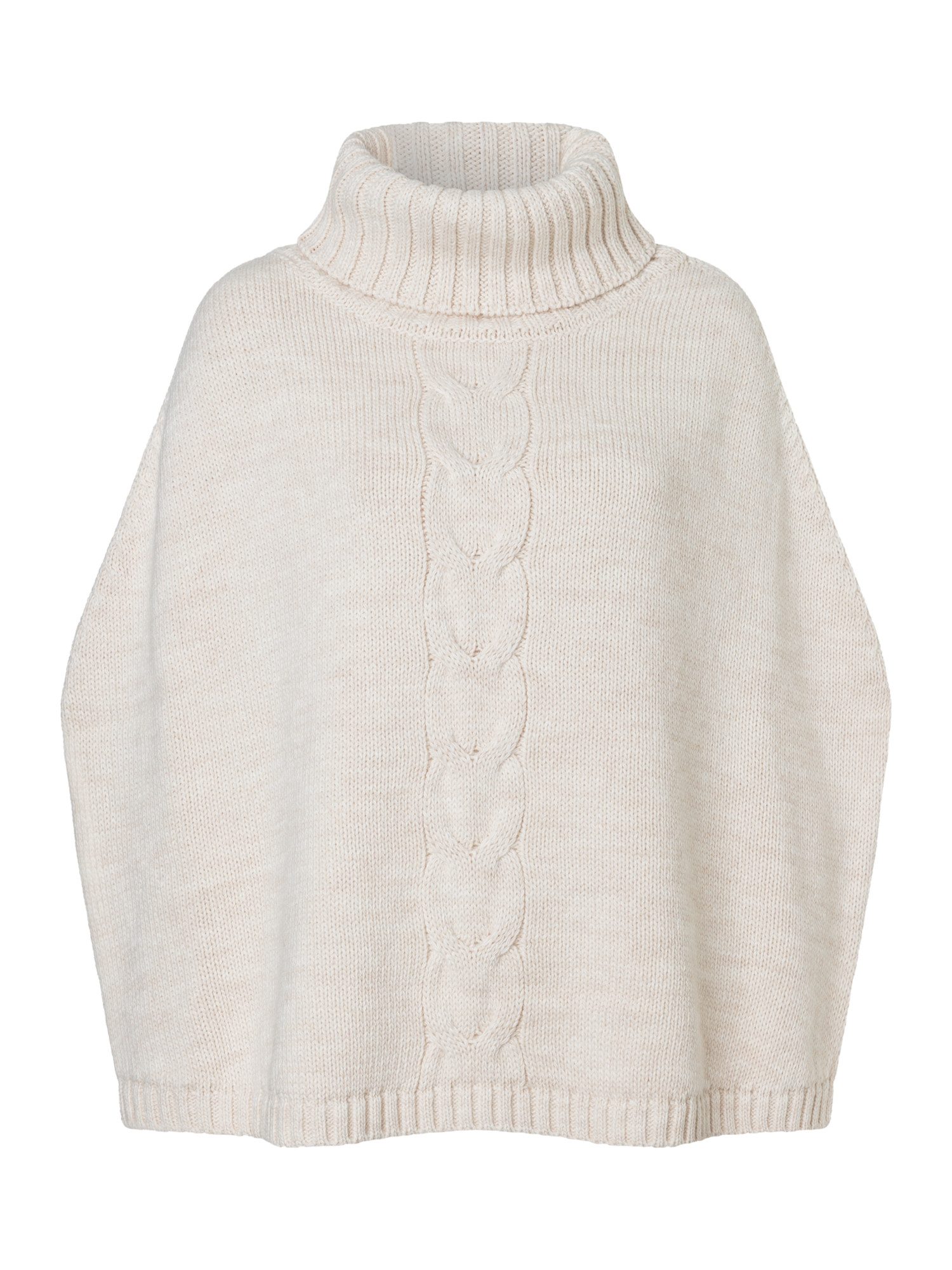 MORE&MORE Rundhalspullover lockerer, melierter Strickponcho