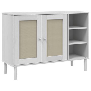 vidaXL Sideboard Sideboard SENJA Rattan-Optik Weiß 112x40x80 cm Kiefernholz (1 St)