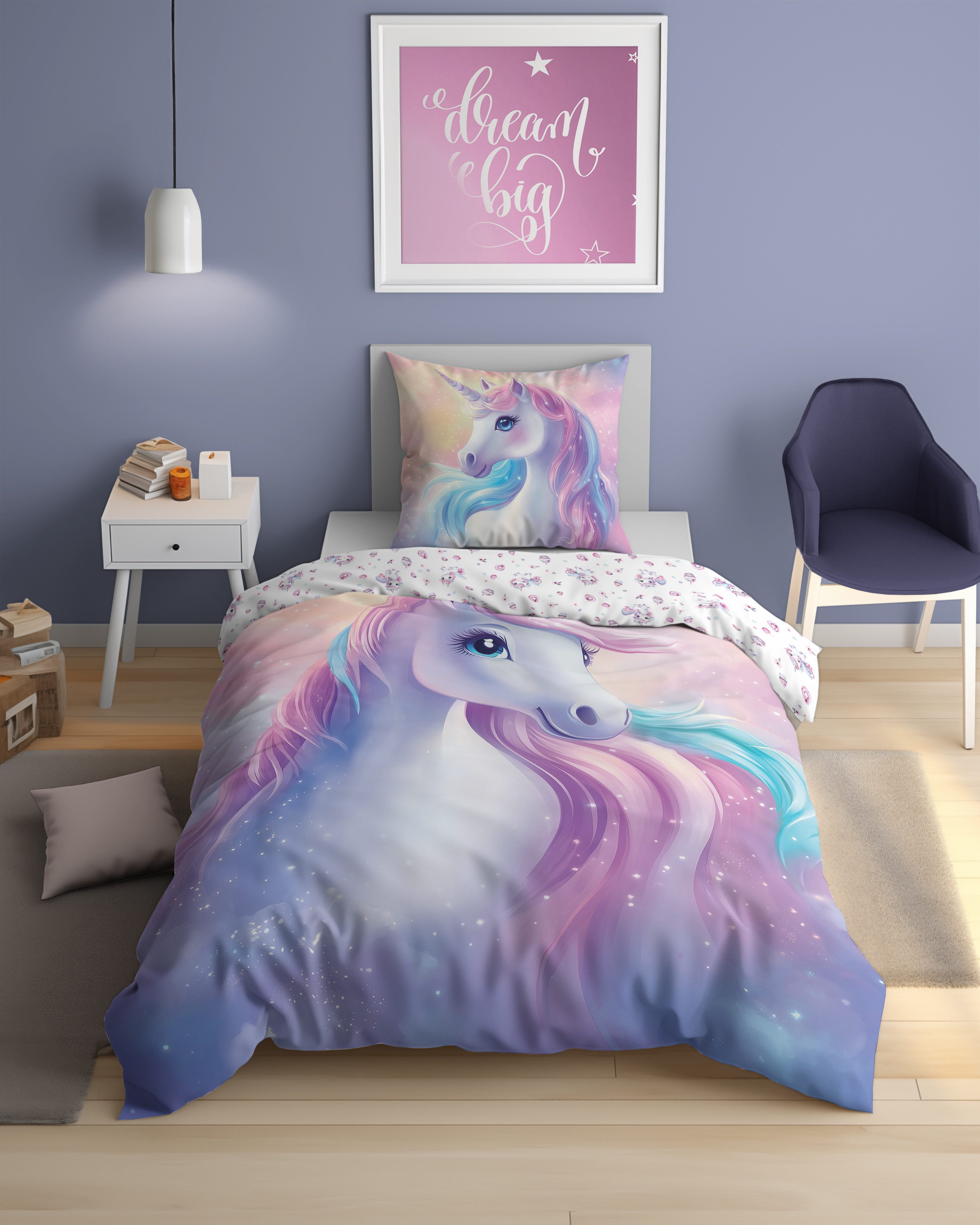 Detexpol Kinderbettwäsche Set Pferdemotiv Einhorn 100% Baumwolle, Größe: 14 günstig online kaufen