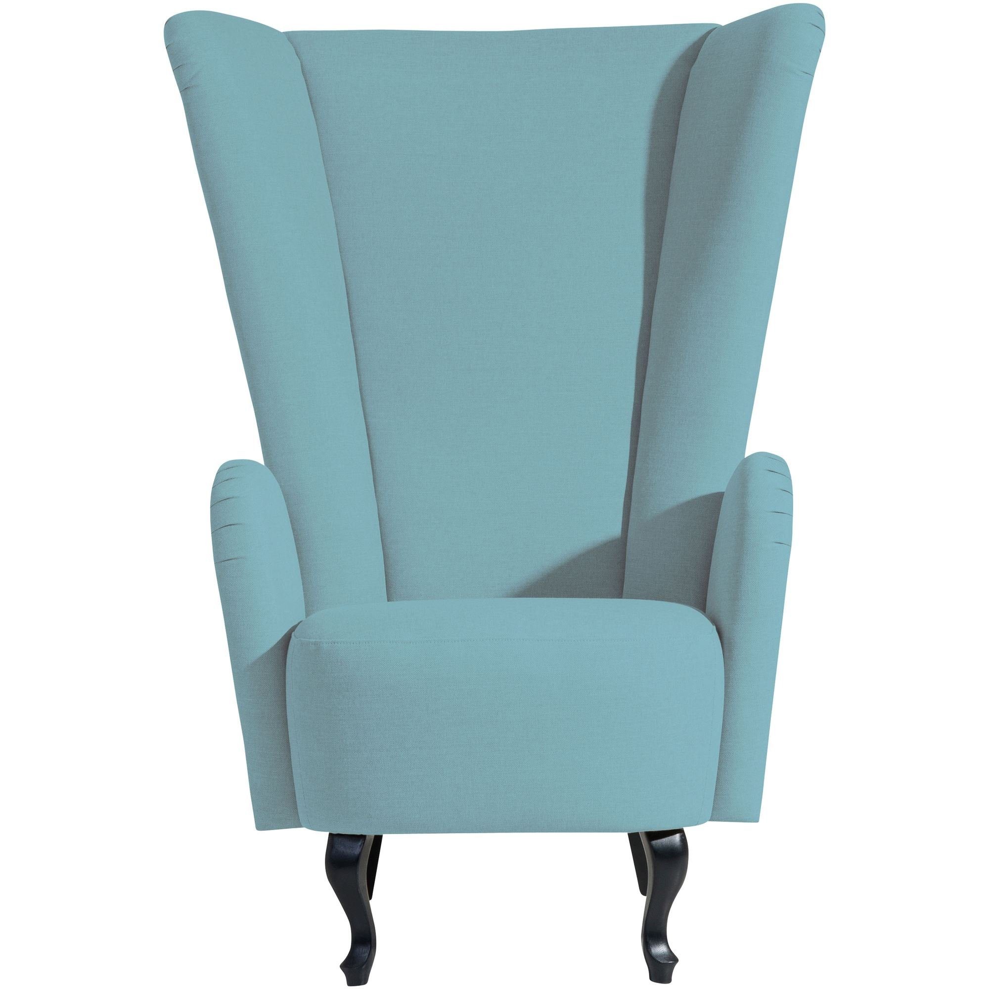 Buche Kessel Flachgewebe Sessel inkl. hochwertig Sitz Bezug Kailey verarbeitet,bequemer Hochlehnsessel Kostenlosem 1-St), 58 schwarz Versand, (Sparpreis aufm (Leinenoptik)