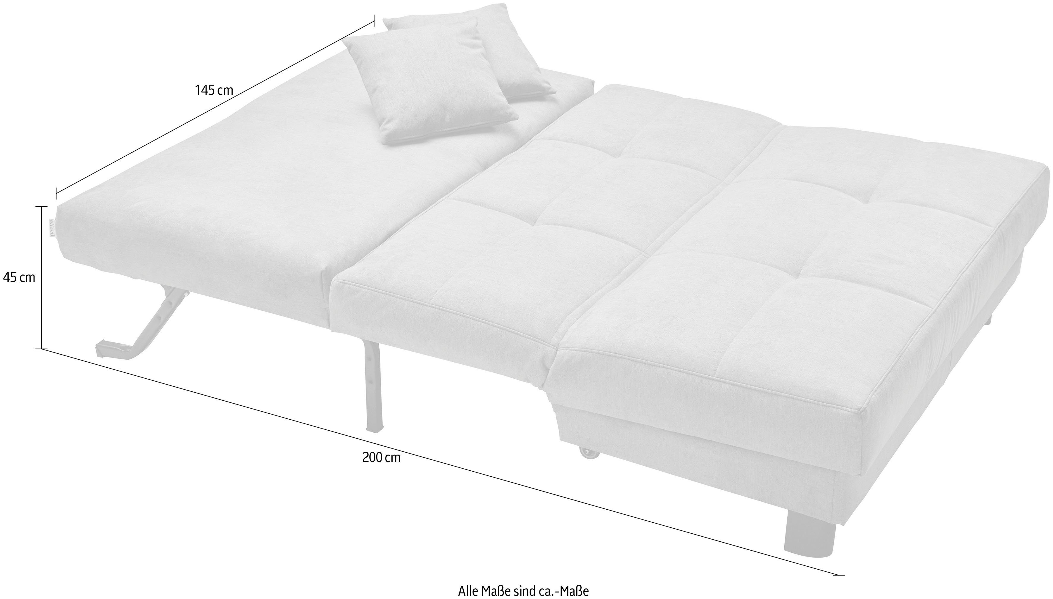 ell + ell Schlafsofa Tilda, Breite 145 cm, inkl. 2 Zierkissen