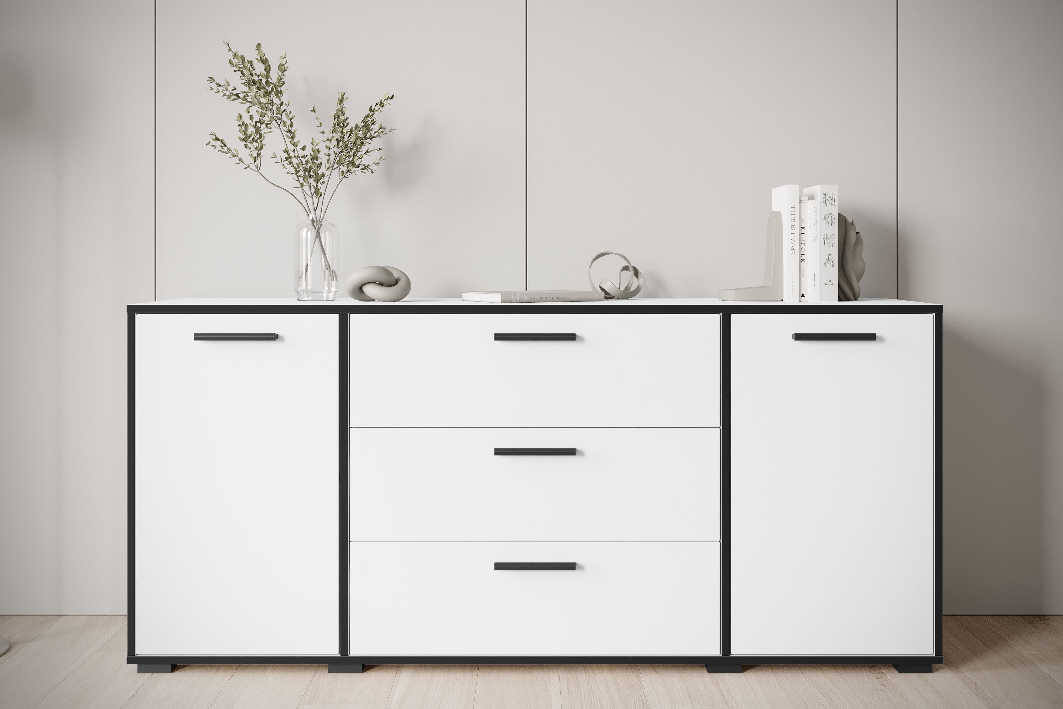 Home affaire Sideboard BOGOTA, moderne Kommode, Schubladenschrank mit verstellbaren Einlegeböden