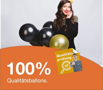 Dekotalent® Luftballon 250x Luftballons Ballons Luft, Helium schwarz-gold mix - Silvester