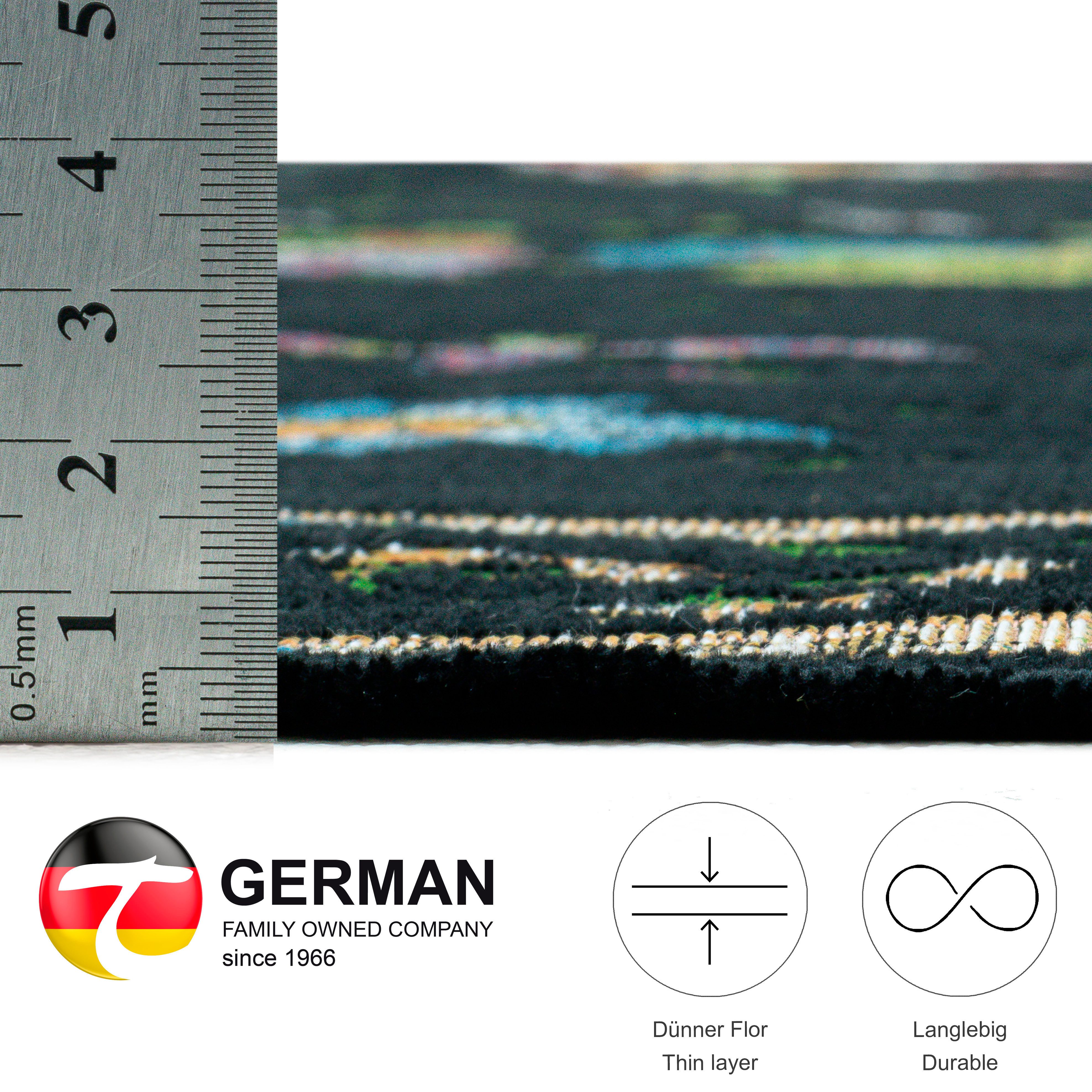 THEKO Teppich Flomi Sagrini, rechteckig, Höhe: 4 mm, Flachgewebe, Pastell-Farben, Blumen Design, mit Bordüre