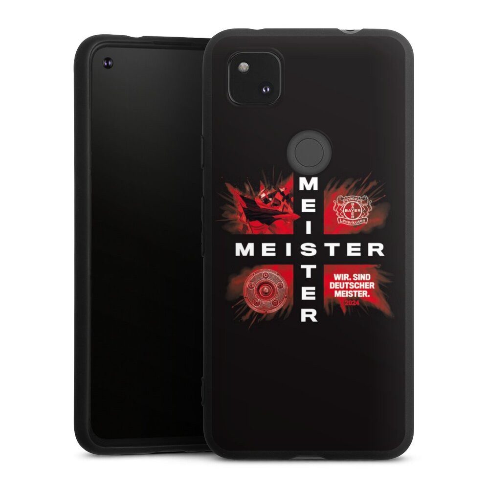 DeinDesign Handyhülle Bayer 04 Leverkusen Meister Offizielles Lizenzprodukt, Google Pixel 4a Silikon Hülle Premium Case Handy Schutzhülle