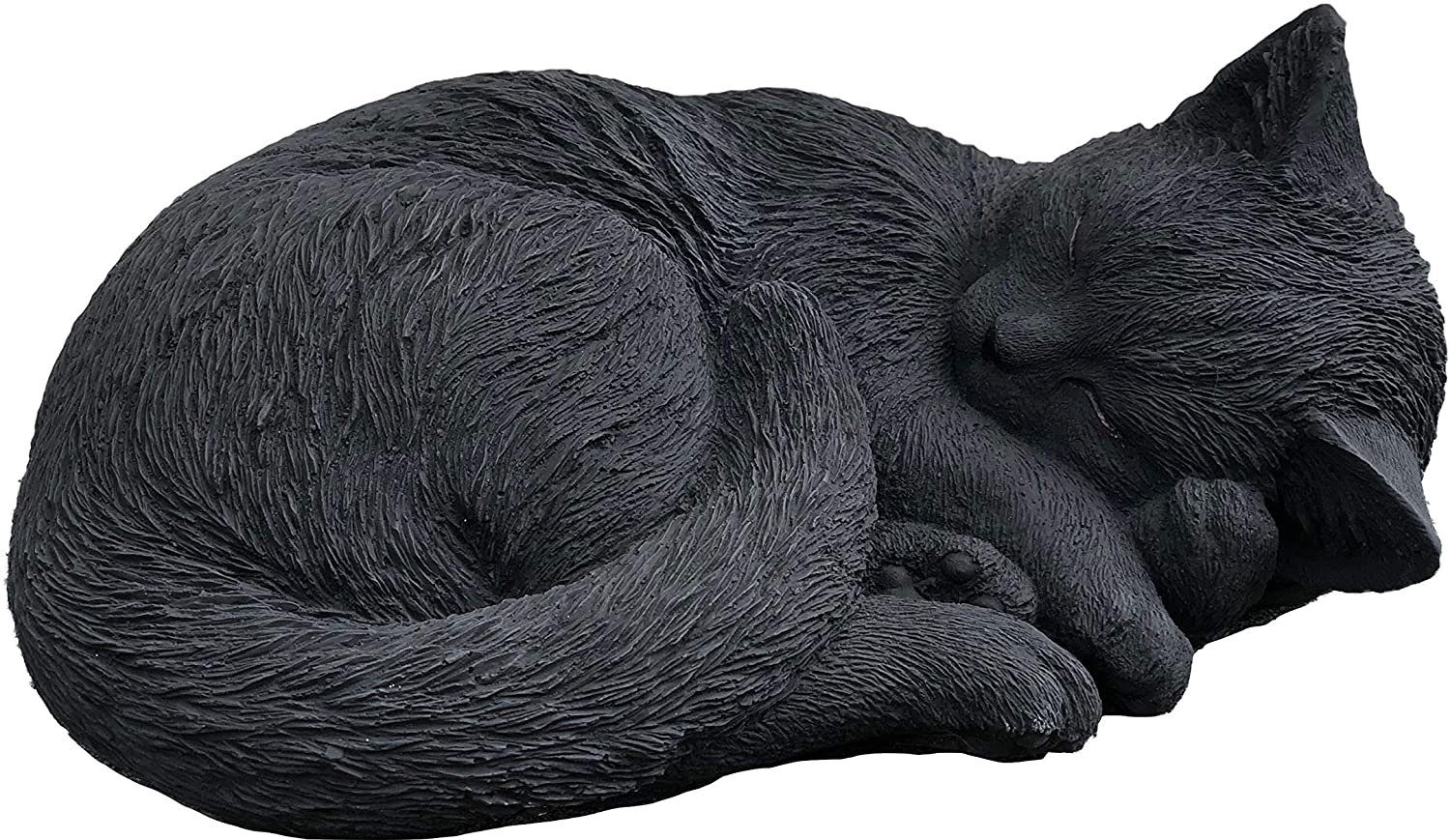 Stone and Style Gartenfigur Frostfeste Steinfigur schwarze Katze schlafend eingerollt