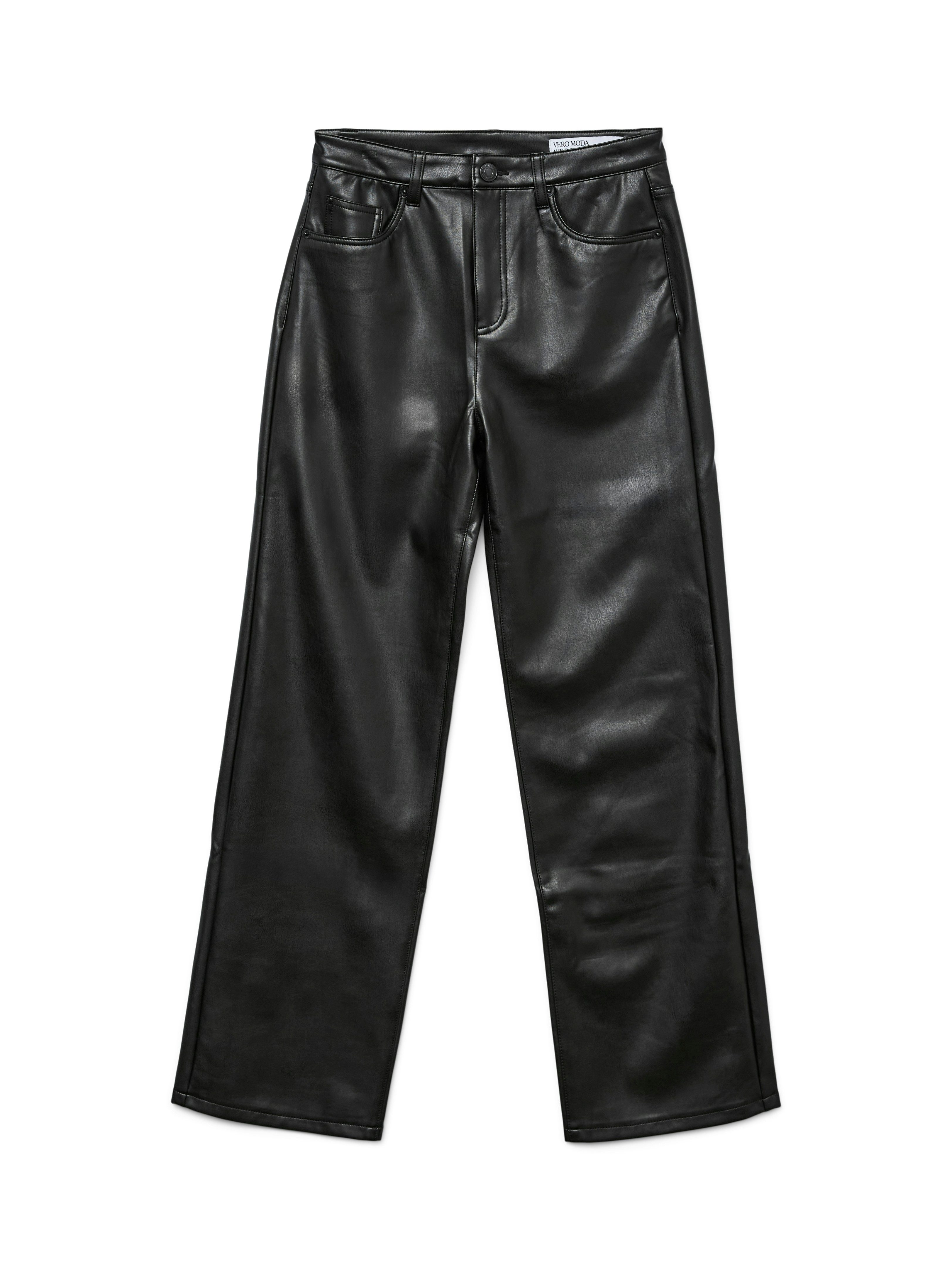 Lederimitathose VMTESSA HR WIDE PL PANTS NOOS