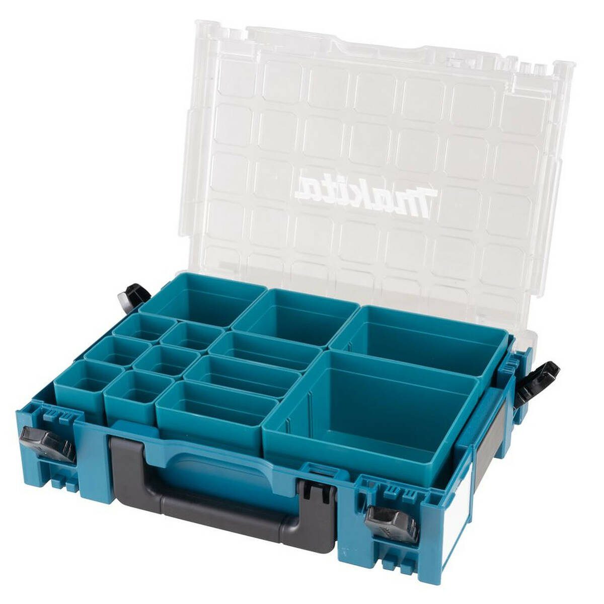 Makita Werkzeugkoffer 191X80-2 (Set, herausnehmbare Boxen herausnehmbaren und Etiketten-Set), mit 13 Stapelbar, Boxen
