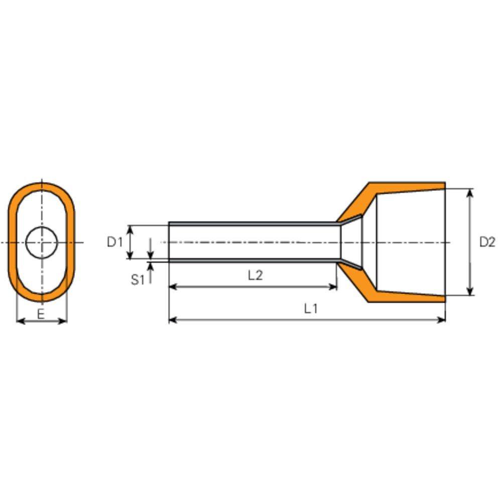 Thumbnail - Vogt Verbindungstechnik Aderendhülsen Vogt Verbindungstechnik 460108D Zwillings-Aderendhülse 0.5 mm² Teiliso, 460108D