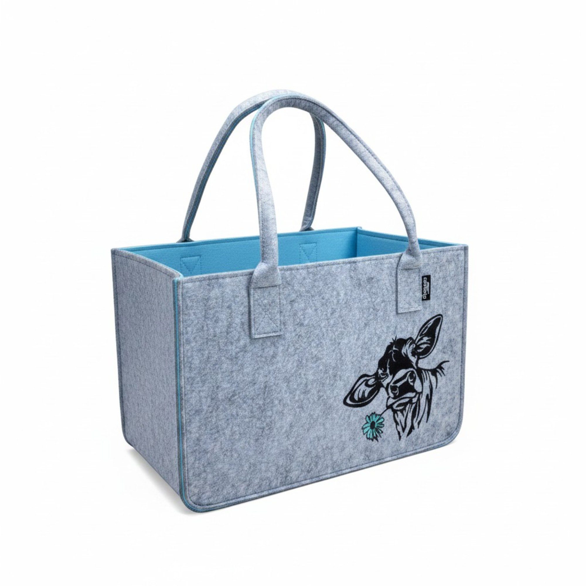 Camolo Tragetasche Shopper Filz Einkaufstasche COW mit Henkel