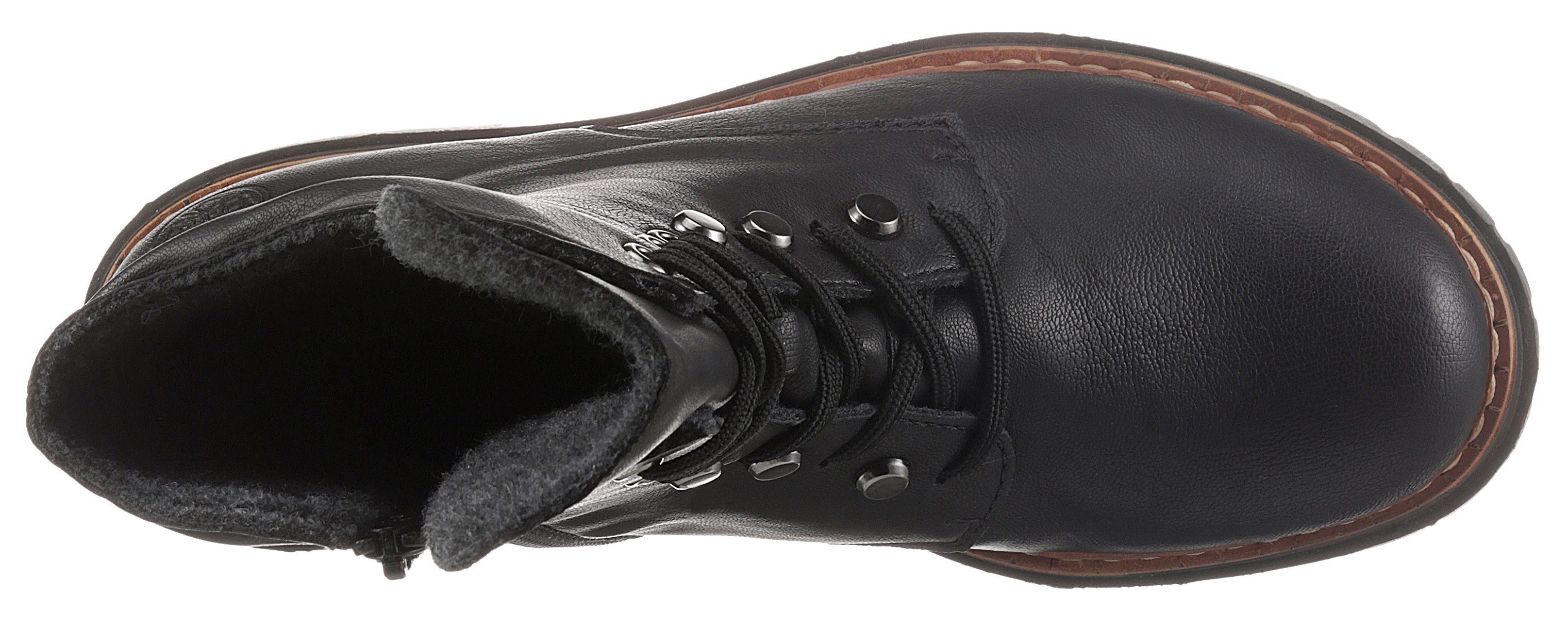 Rieker Schnürboots, Stiefelette, Profilsohle, Blockabsatz, mit lässiger Schnürung