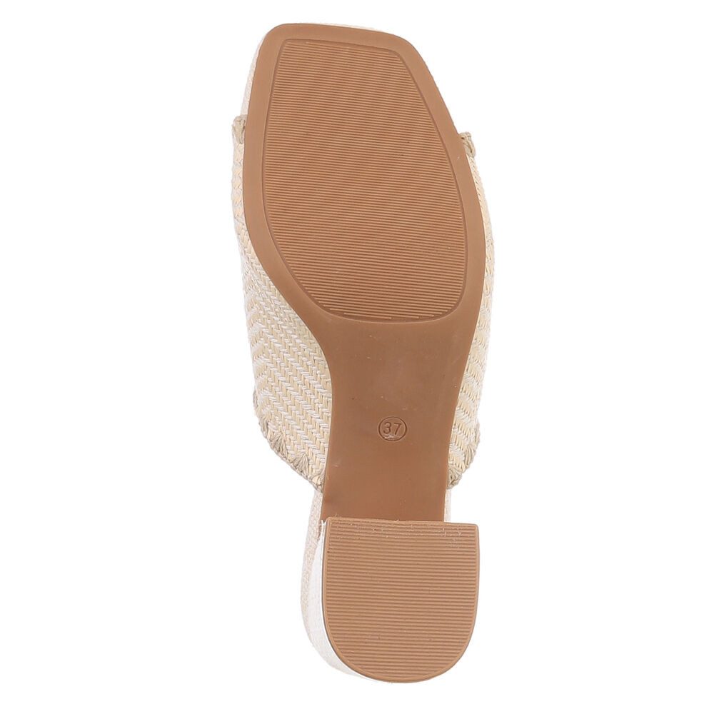 Ital-Design Elegante Mules mit Absatz für Damen - Komfort und Stil Pantolette (89930127) Blockabsatz Sandalen & Sandaletten in Apricot