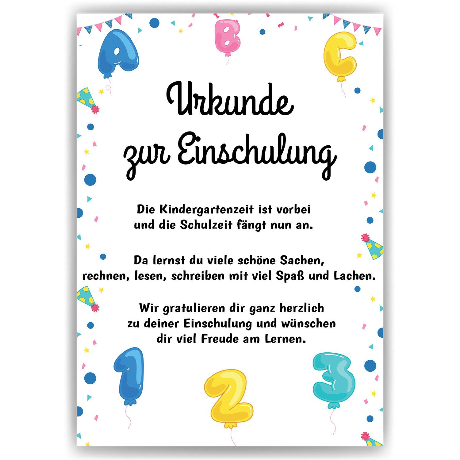 Tigerlino Poster Einschulung Urkunde Geschenkidee Schulkind Schulanfang Kindergarten