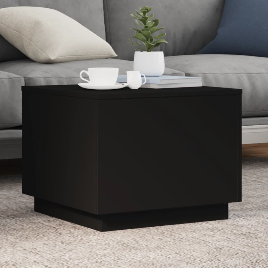 vidaXL Ablagetisch, Couchtisch mit LED-Leuchten Schwarz 50x50x40 cm günstig online kaufen