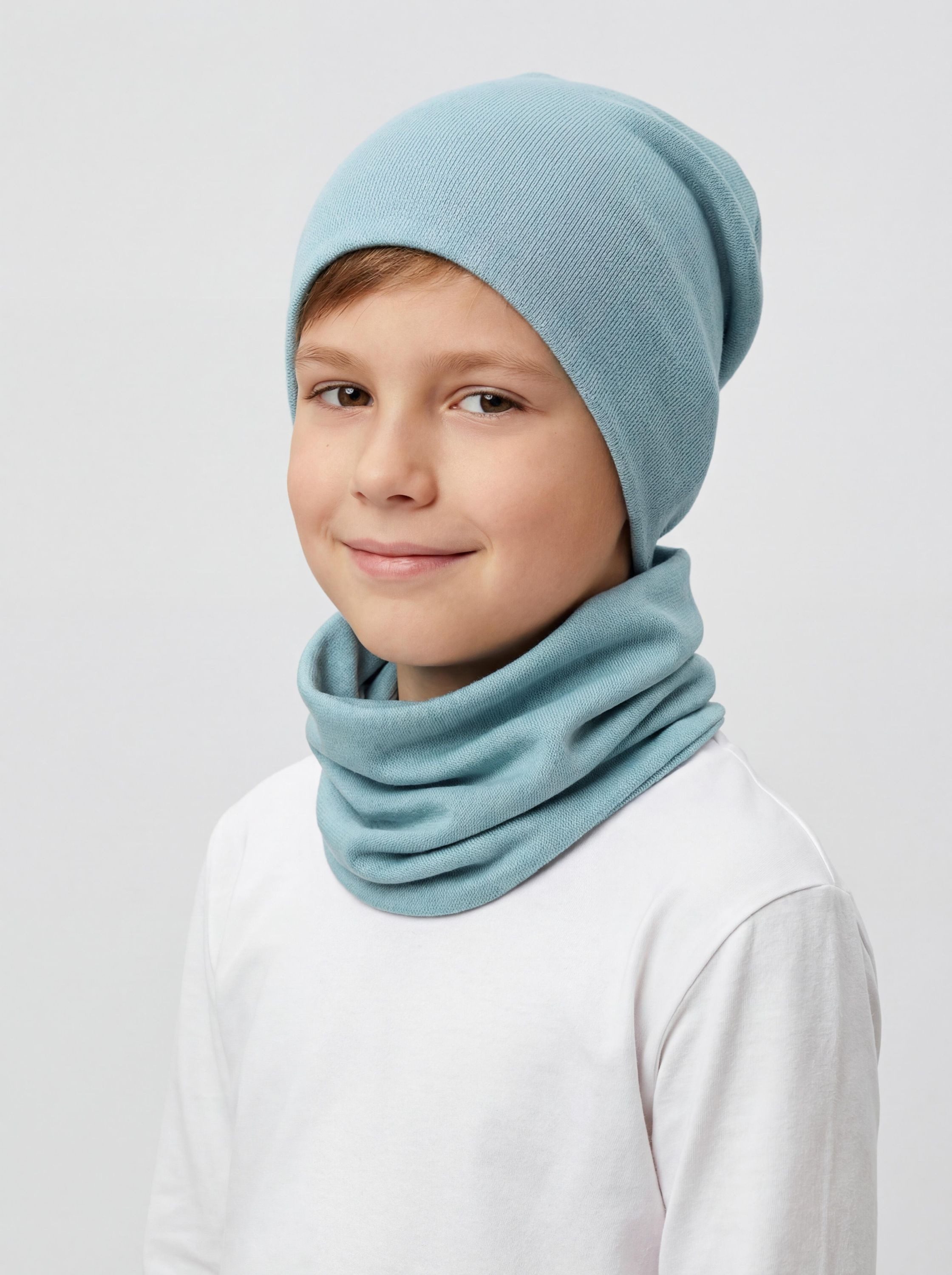 TupTam Beanie Kinder Beanie Mütze Schlauchschal Set aus Jersey und Rippstoff