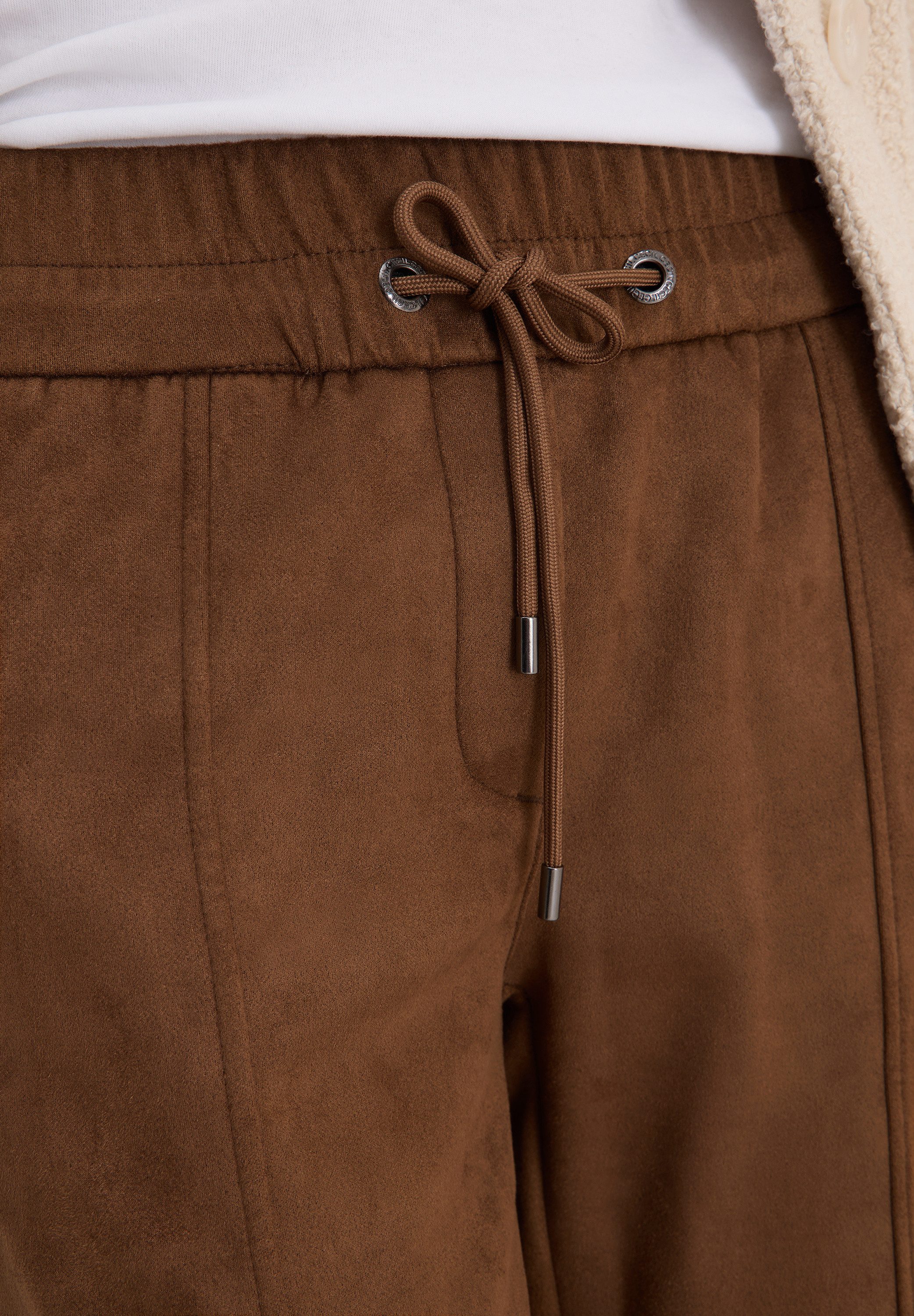 CECIL Stoffhose Style Tracey Velours-Look, mit elastischem Bund und Tunnelzug