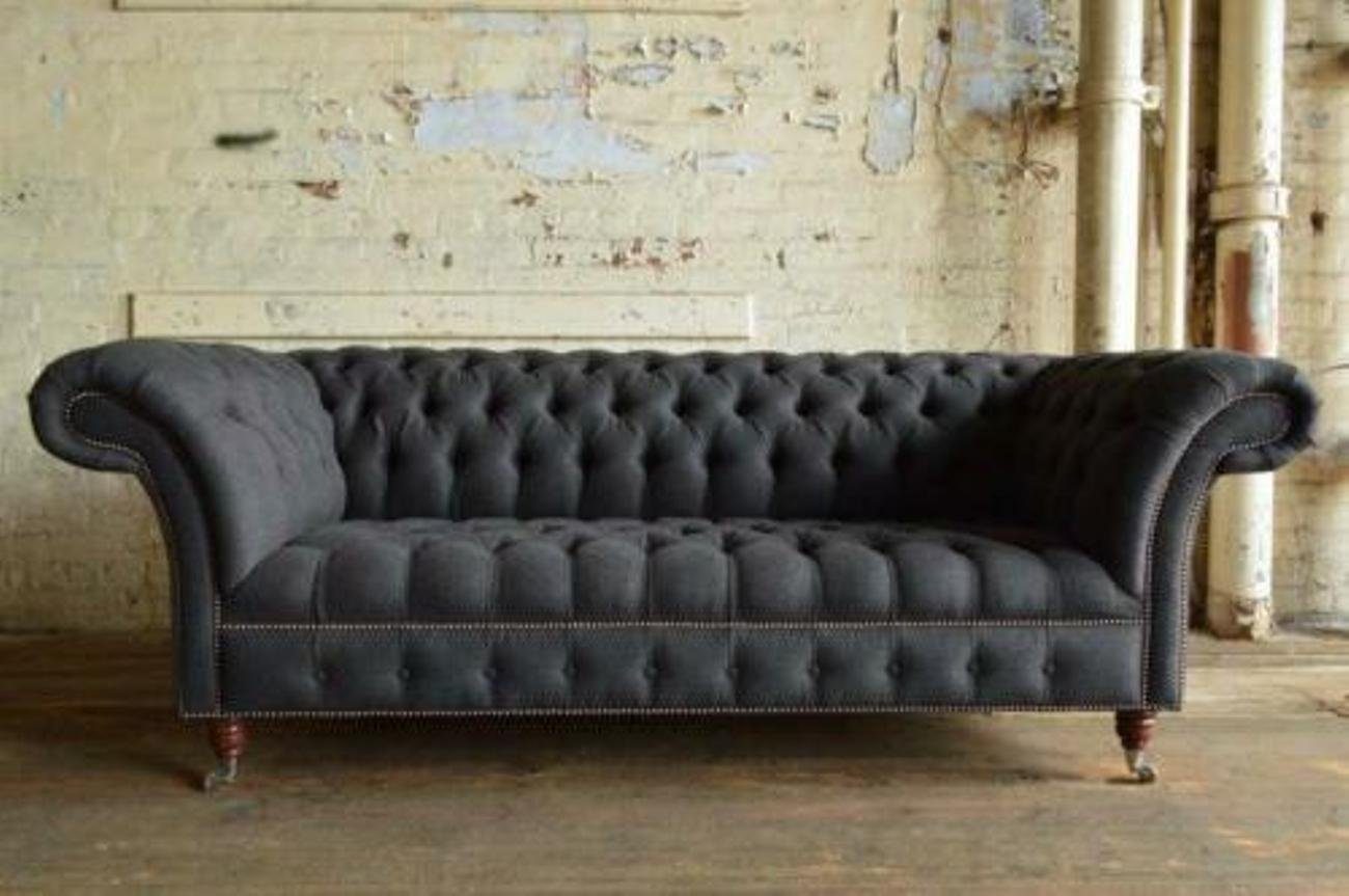 JVmoebel 3-Sitzer Graue Designer Sofa Couch Polster XXL Textil 3 Sitzer Sofas Couchen, Made in Europe