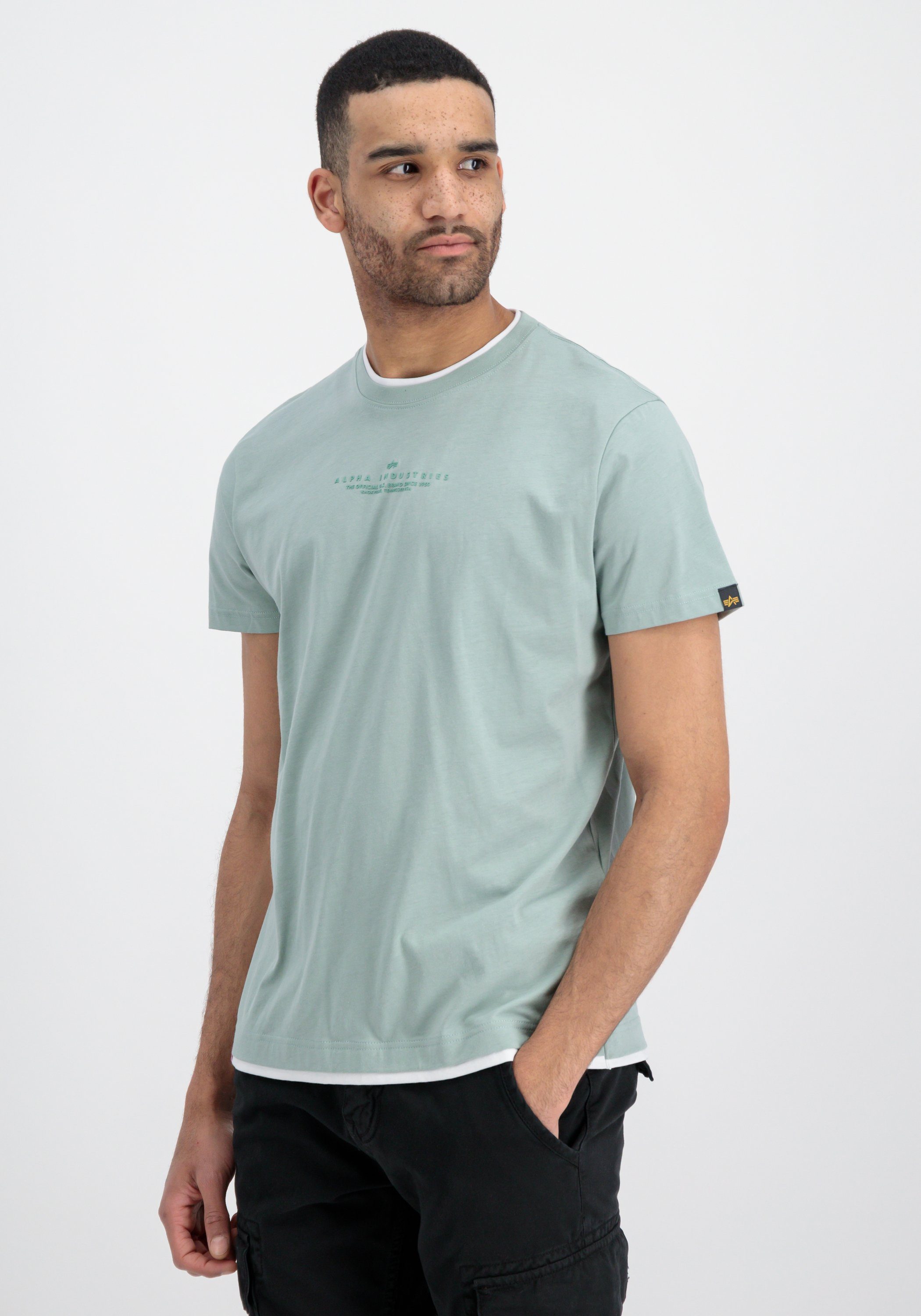 Alpha Industries Men - T-Shirt green Layer T-Shirts Double T Industries Alpha