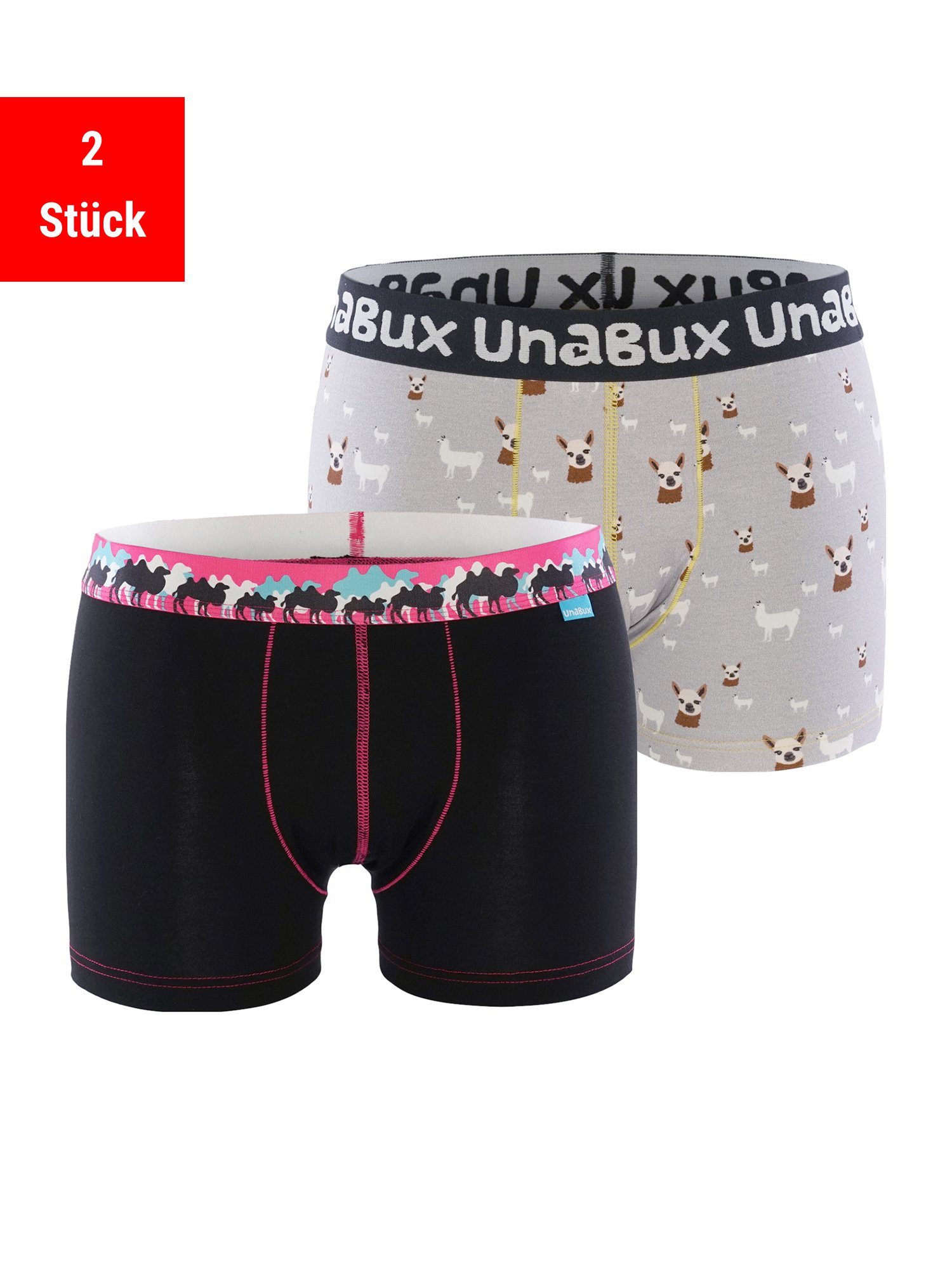 UnaBux Retro Pants Boxer (2-St) CARAVANE / WOOLHEAD RUPERT Briefs CAMEL