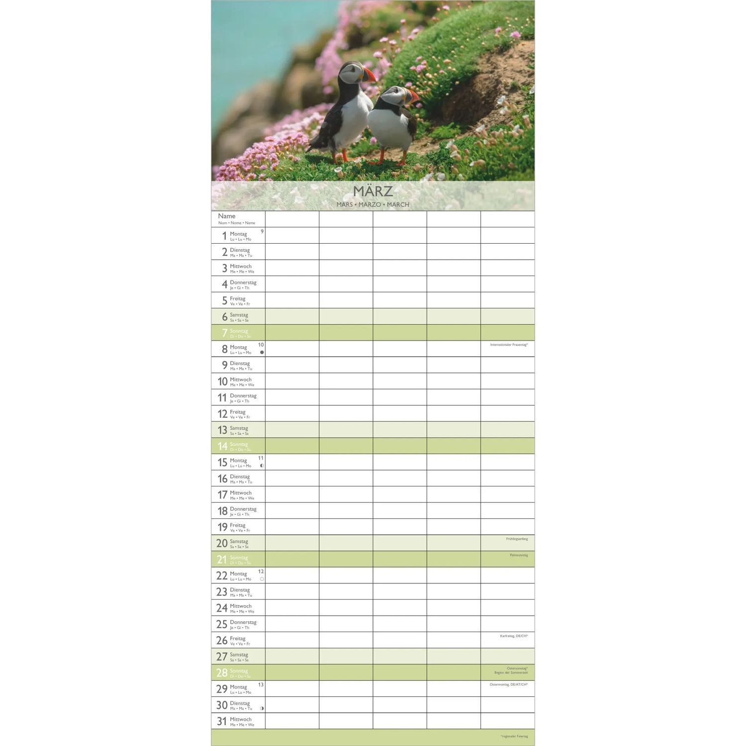 Wandkalender Familienplaner Glücksmomente 2027