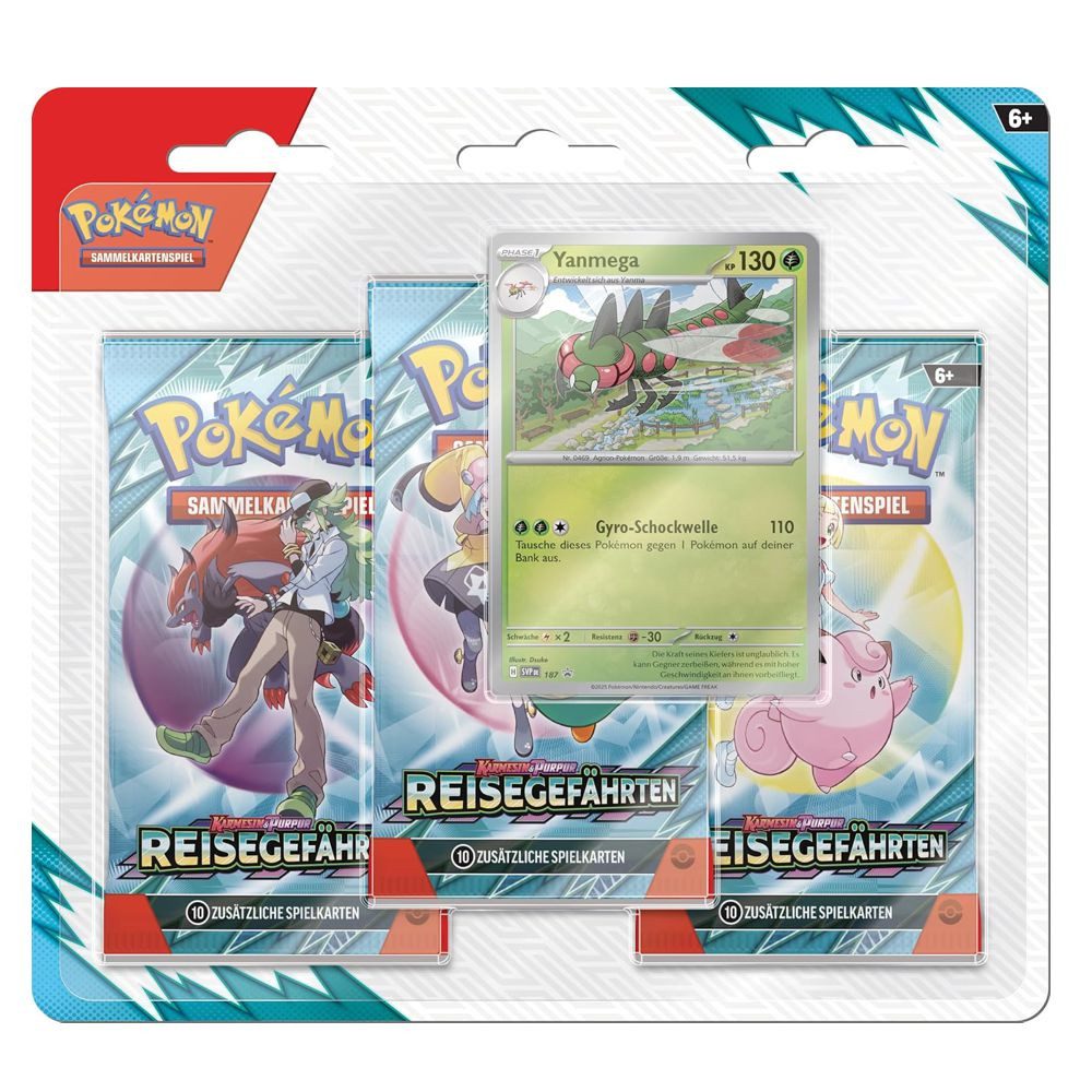 POKÉMON Sammelkarte Yanmega 3 Booster-Packs Pokemon Karmesin & Purpur Karten deutsch