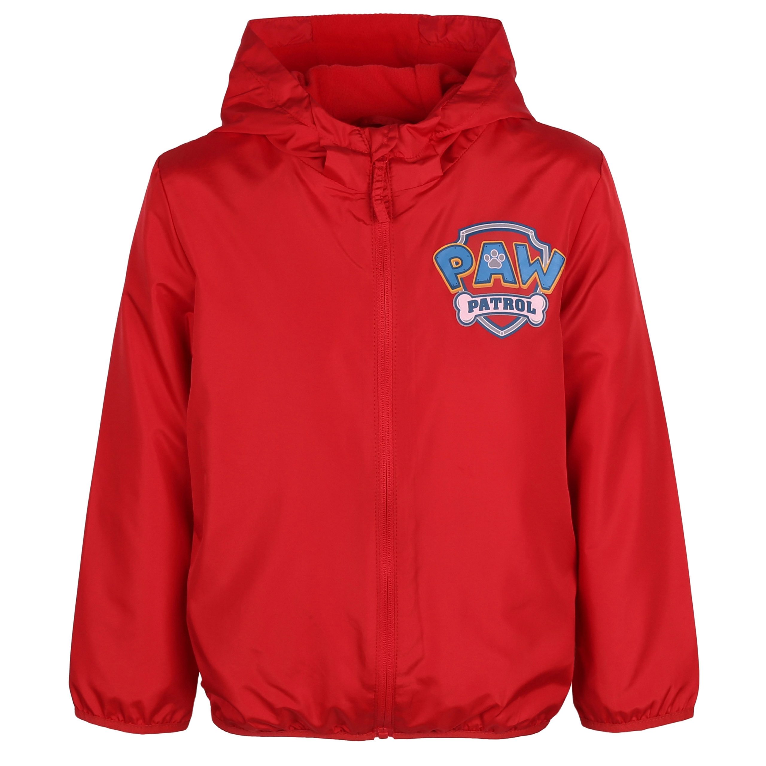 PAW PATROL Windbreaker Paw Patrol Jacke Jungen, rot, Windbreaker mit Kapuze, Fleece gefüttert