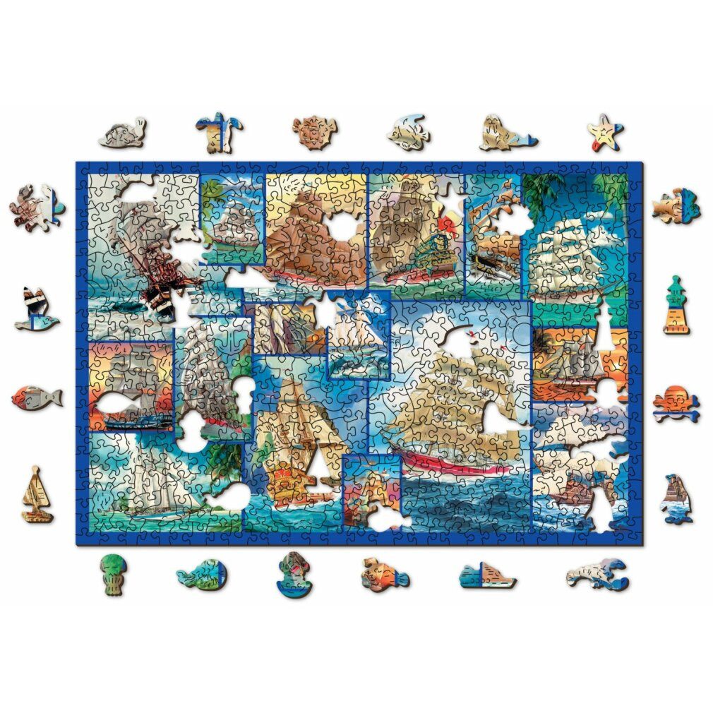 Wooden City Puzzle Holzpuzzle Segelboot 2in1, 505 Teile ECO, Puzzleteile