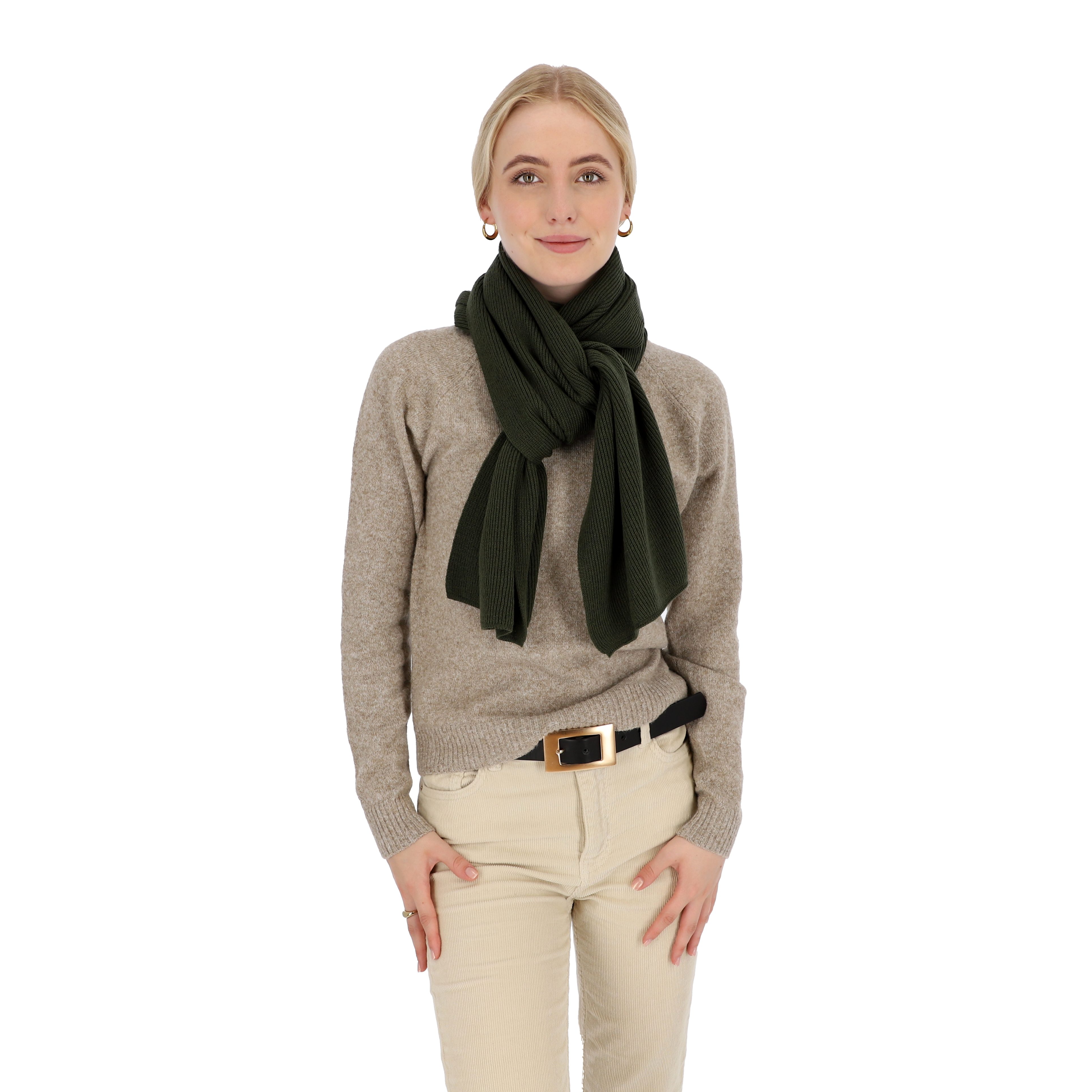 Germany khaki in Accessoires Strickschal feiner halsüberkopf Strickschal, Made