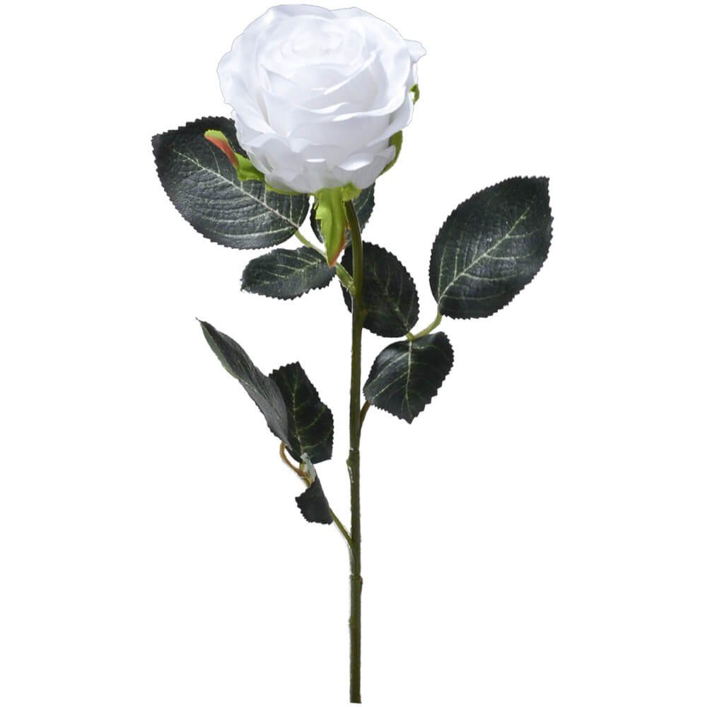 Kunstblume Rose Madame Stielrose Kunstpflanze 37 cm 1 Stk weiß Rosen, matches21 HOME & HOBBY, Höhe 37 cm, Indoor | Kunstblumen