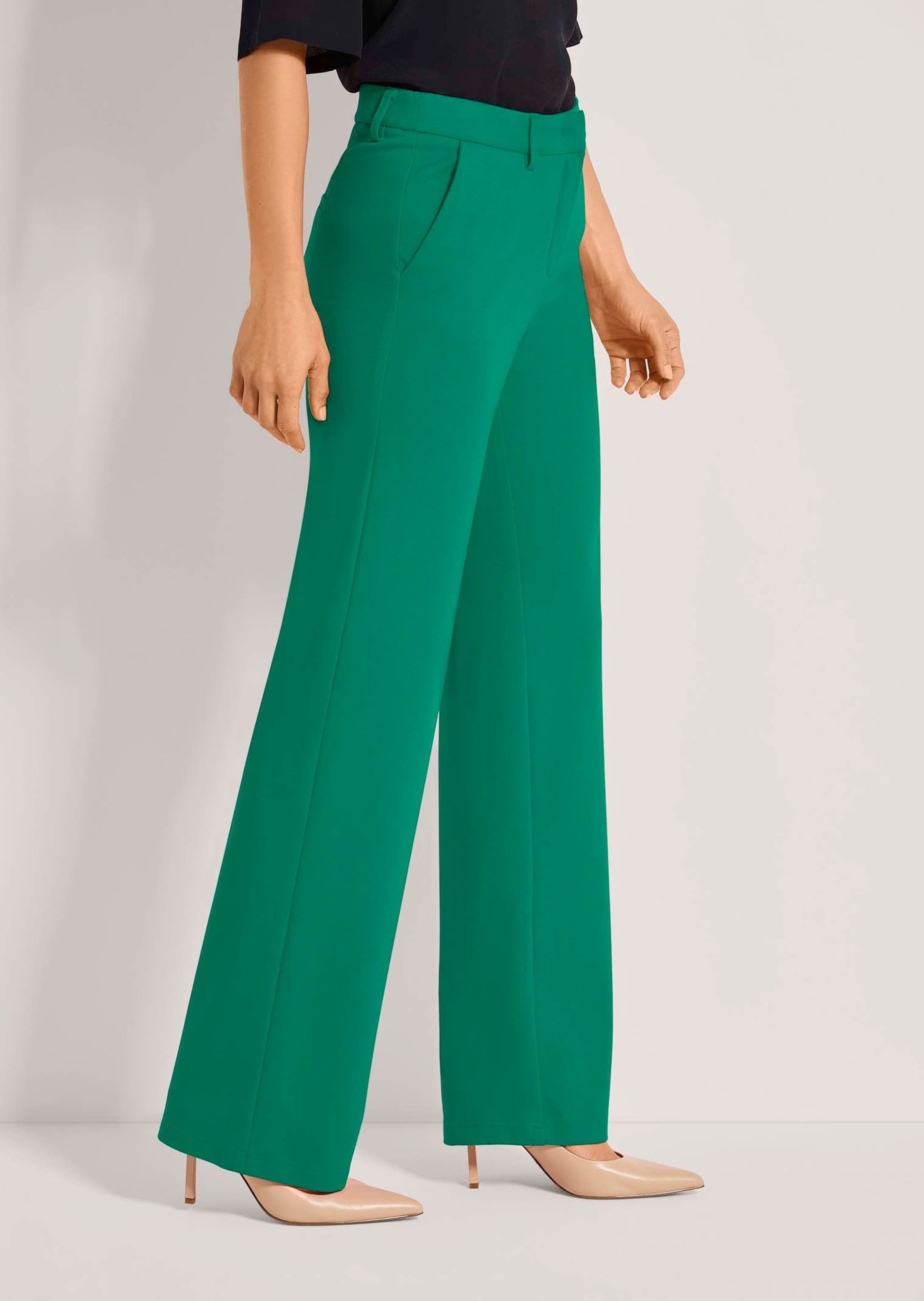 MADELEINE Stoffhose Kurzgröße: Klassische, gerade Viskose-Hose Schlichtes Design mit praktischem Bundverschluss