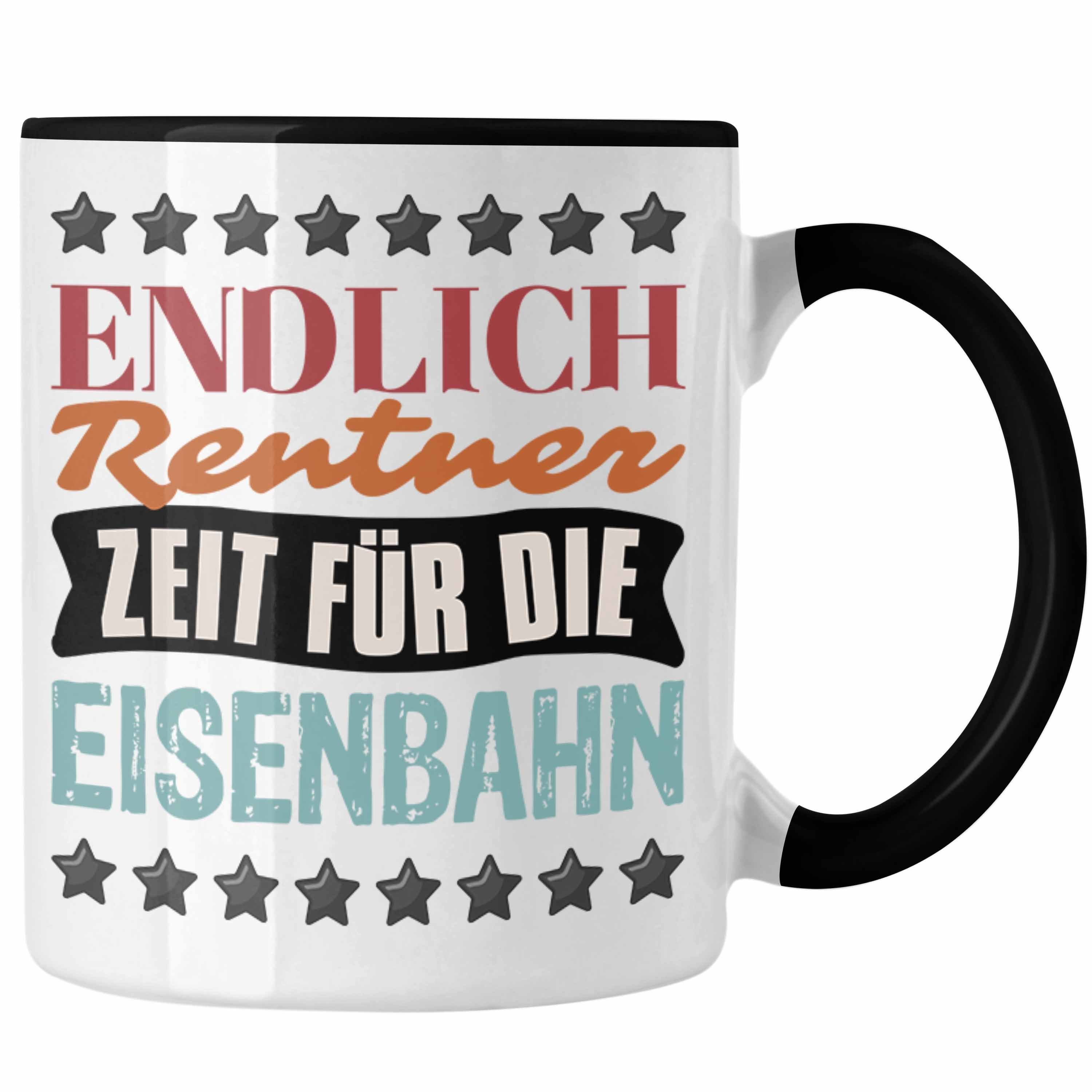 Trendation Tasse Eisenbahner Tasse Geschenk für Modelleisenbahn-Fans Geschenkidee Endli Schwarz