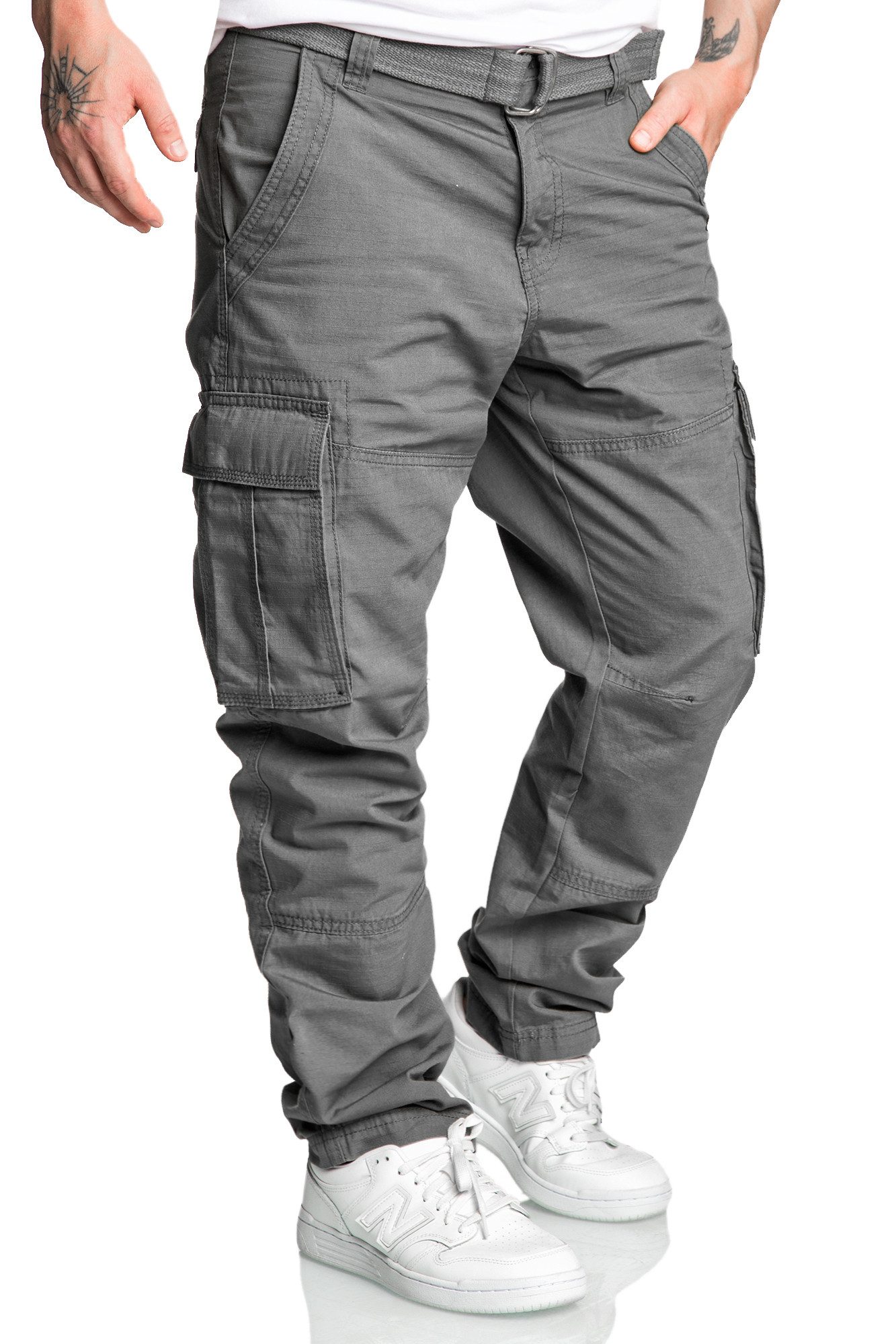 Amaci&Sons Cargohose PASCAGOULA Cargopants Herren Loosefit Jogger Cargo Chino Hose inkl. Gürtel