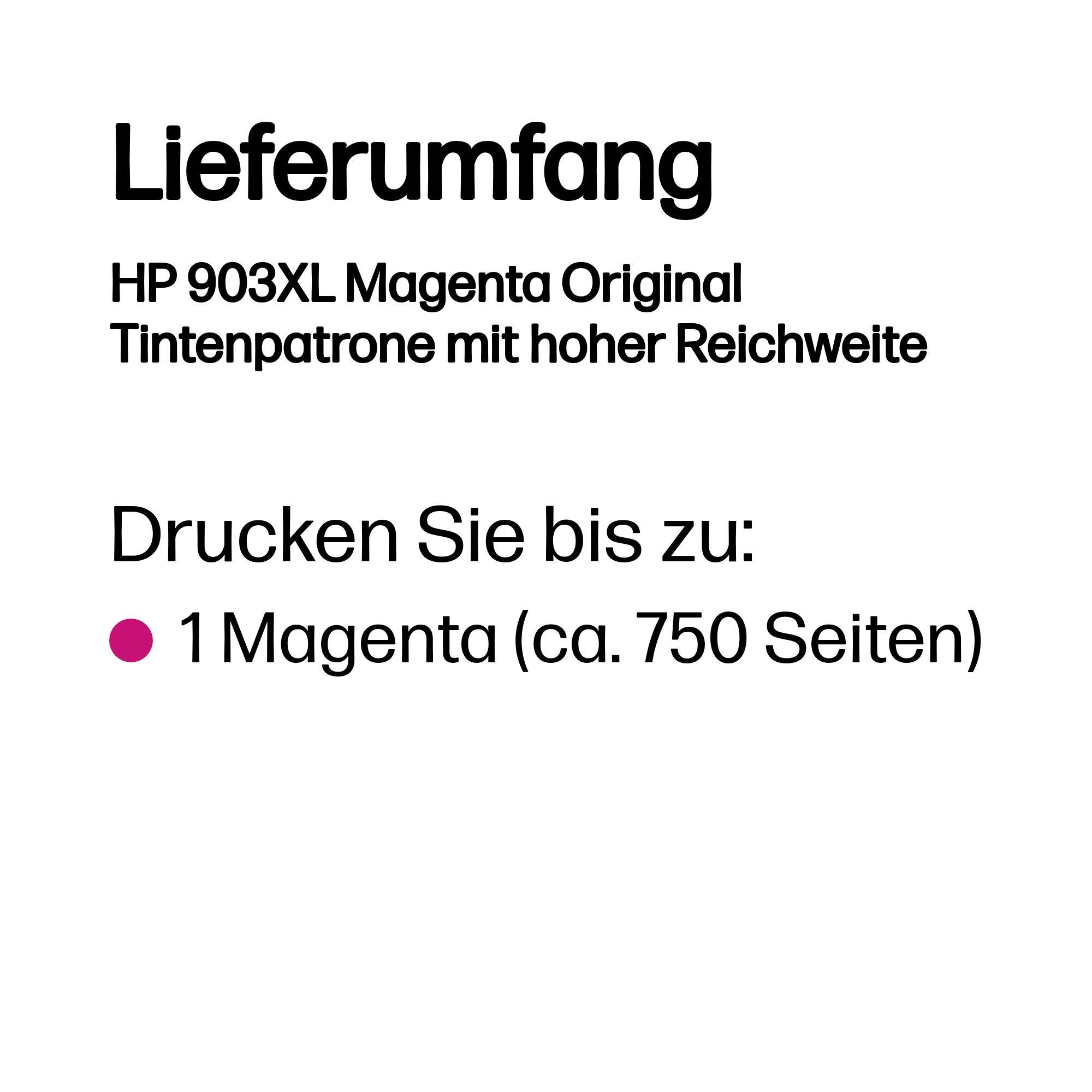 HP HP Tintenpatrone Nr. 903XL T6M07AE Magenta (ca. 75 Tintenpatrone