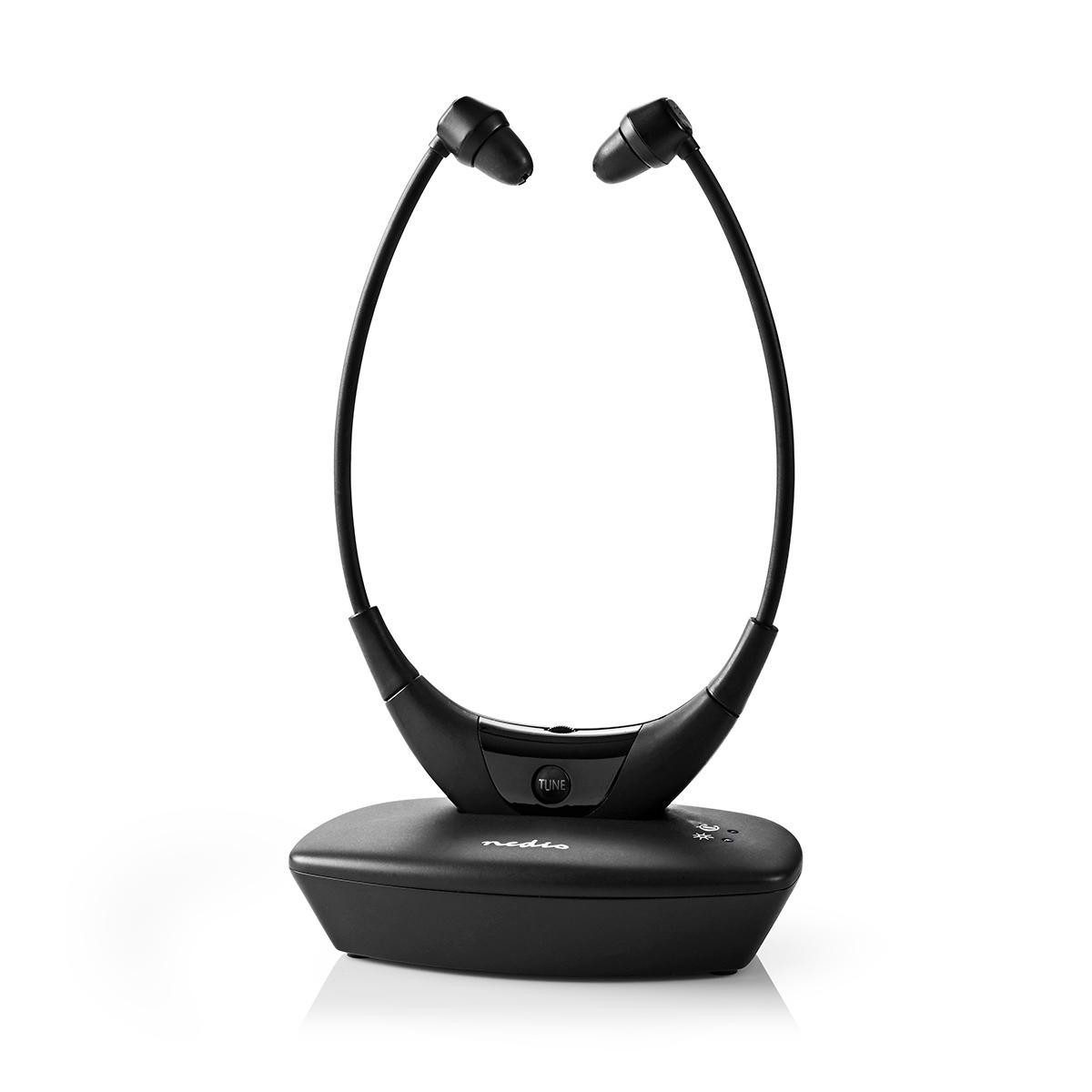Nedis HPRF010BK Over-Ear-Kopfhörer (Balancekontrolle, kabellose Audioübertragung, Akkubetrieb, Wiederaufladung über Ladestation, Kabellos, Balancekontrolle, Lad – Bild 5 von 5