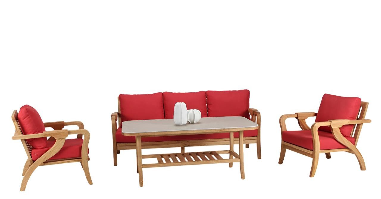 JVmoebel Couchtisch Couchtisch Tisch Modern Couchtisch Gartenmöbel Marmor Iroko-Holz, Made in Europa