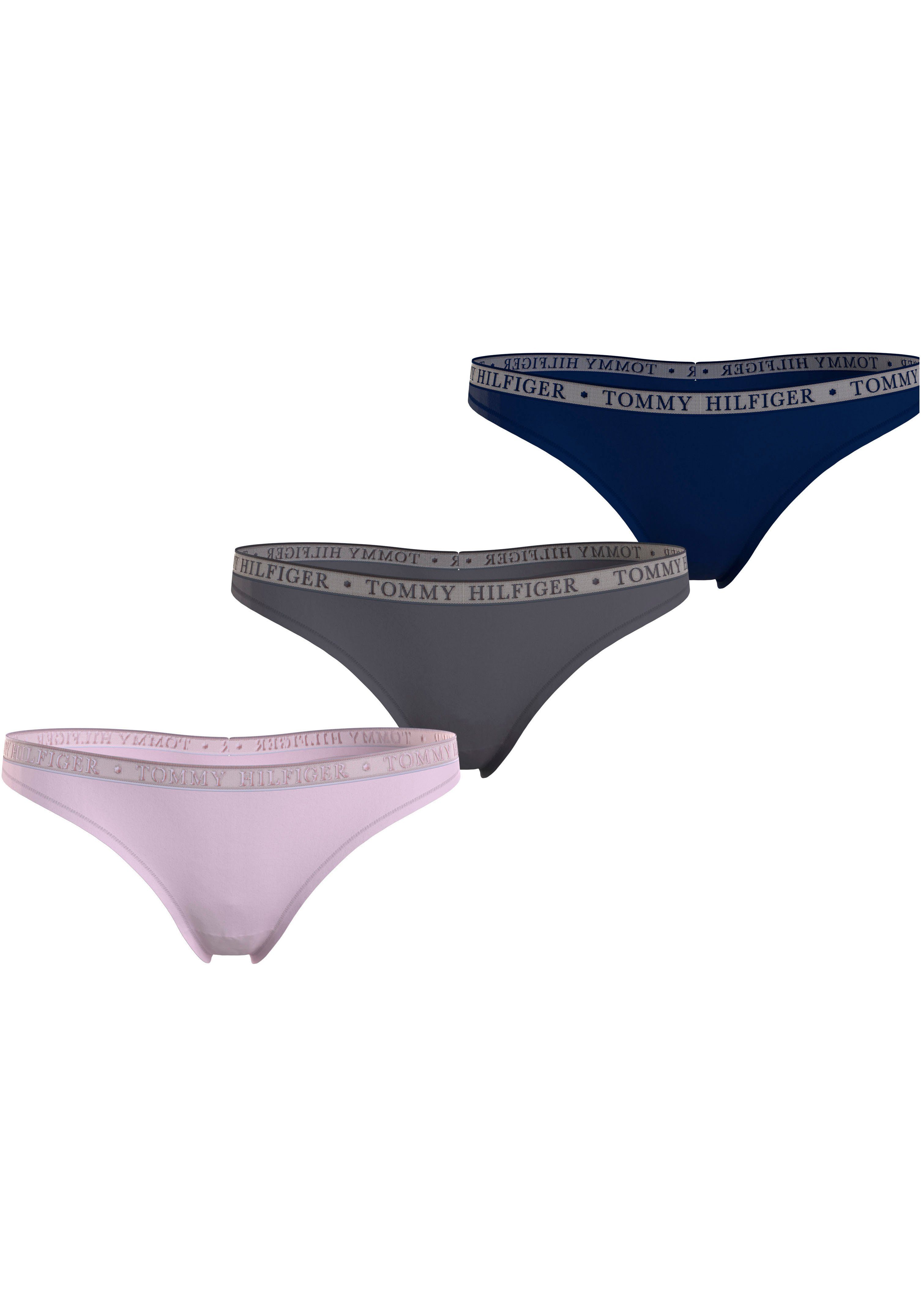 Tommy Hilfiger Underwear T-String LACE 3P THONG (EXT SIZES) (Packung, 3er-Pack) mit Tommy Hilfiger Logobund