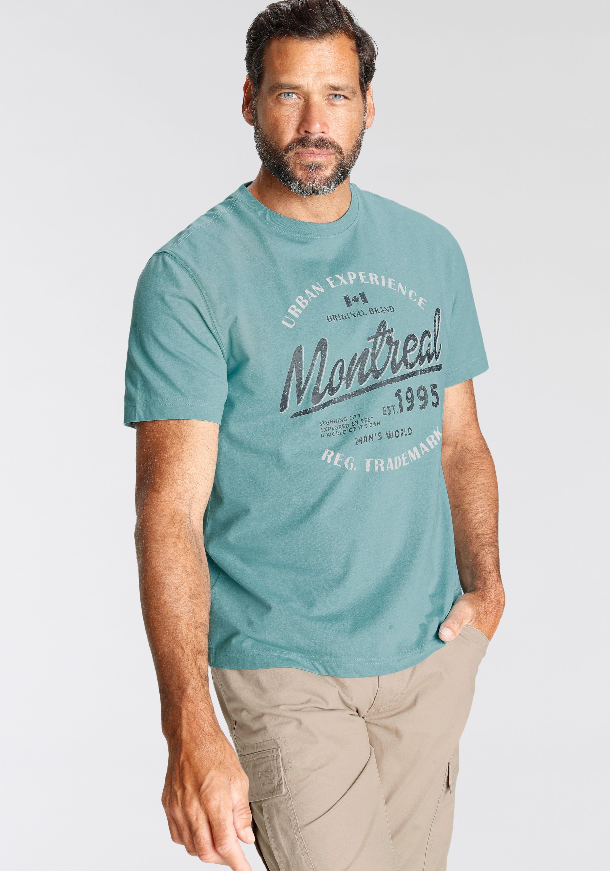 Man's World T-Shirt mit Brustprint