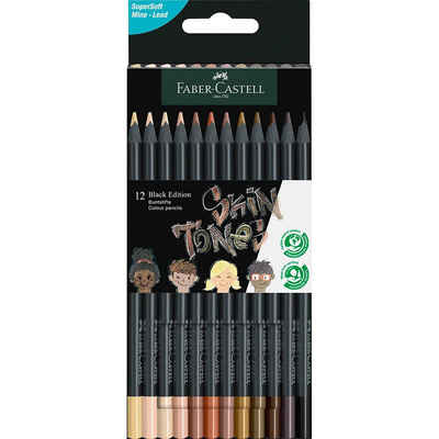 Faber-Castell Buntstift 12 Buntstifte BLACK EDITION farbsortiert