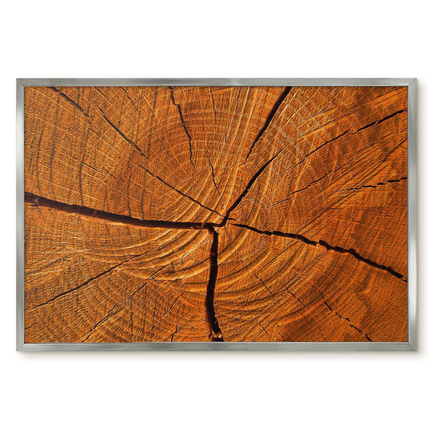 Tulup Magnettafel Dekorative Magnettafel mit Rahmen als Blickfang an der Wand, Holzmaserung, Orange