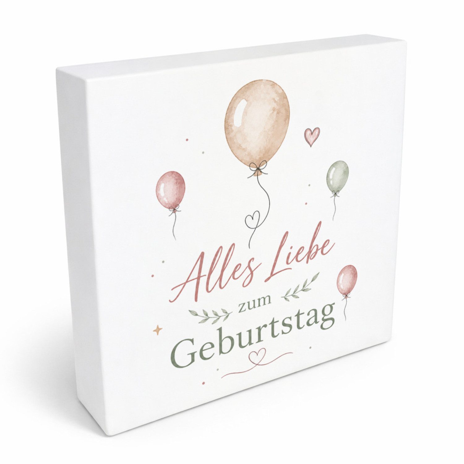 speecheese Holzbild Holzbild in 20x20 cm Alles Liebe zum Geburtstag Ballons Mit Spruch:, 20x20 cm