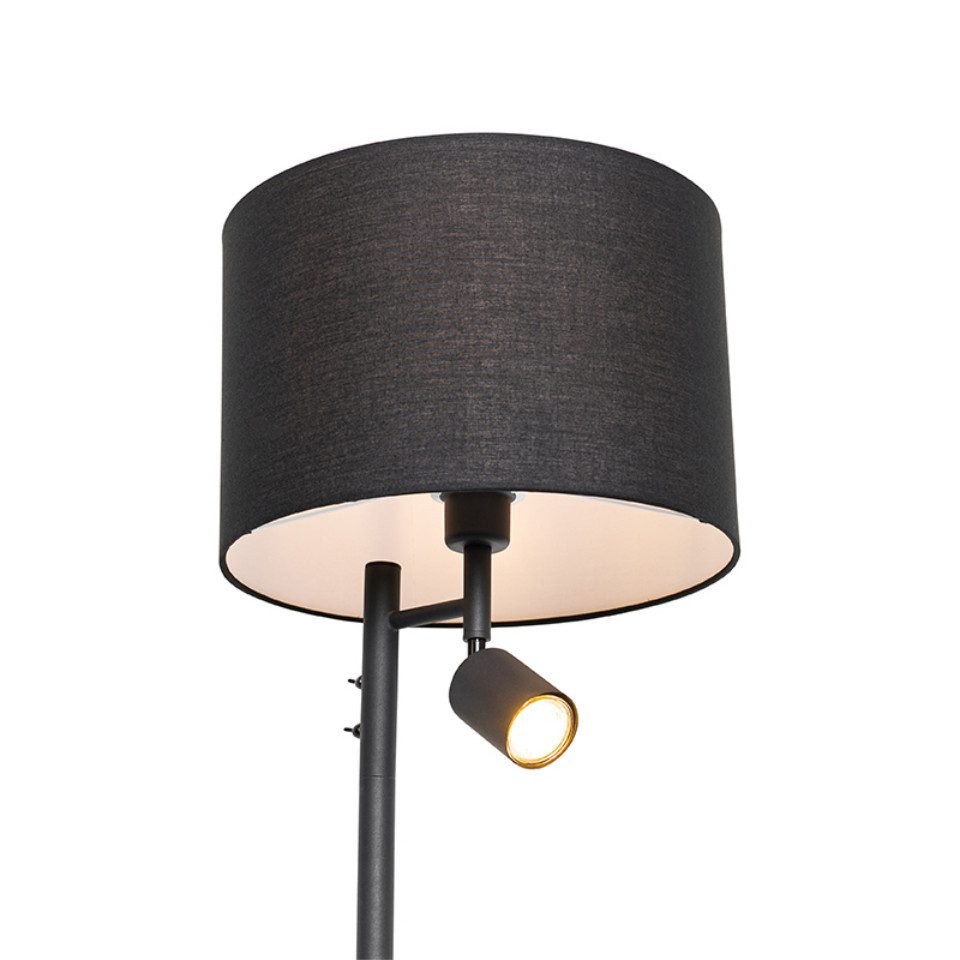 Qazqa LED Leselampe Jelena, ohne Leuchtmittel, Warmweiß, QAZQA Lese­leuchte, e27, Schwarz, Stahl, Modern