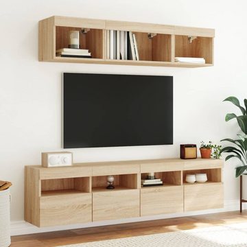vidaXL TV-Schrank 5-tlg. Wohnwand mit LED-Beleuchtung Sonoma-Eiche Holzwerkstoff (1-St)