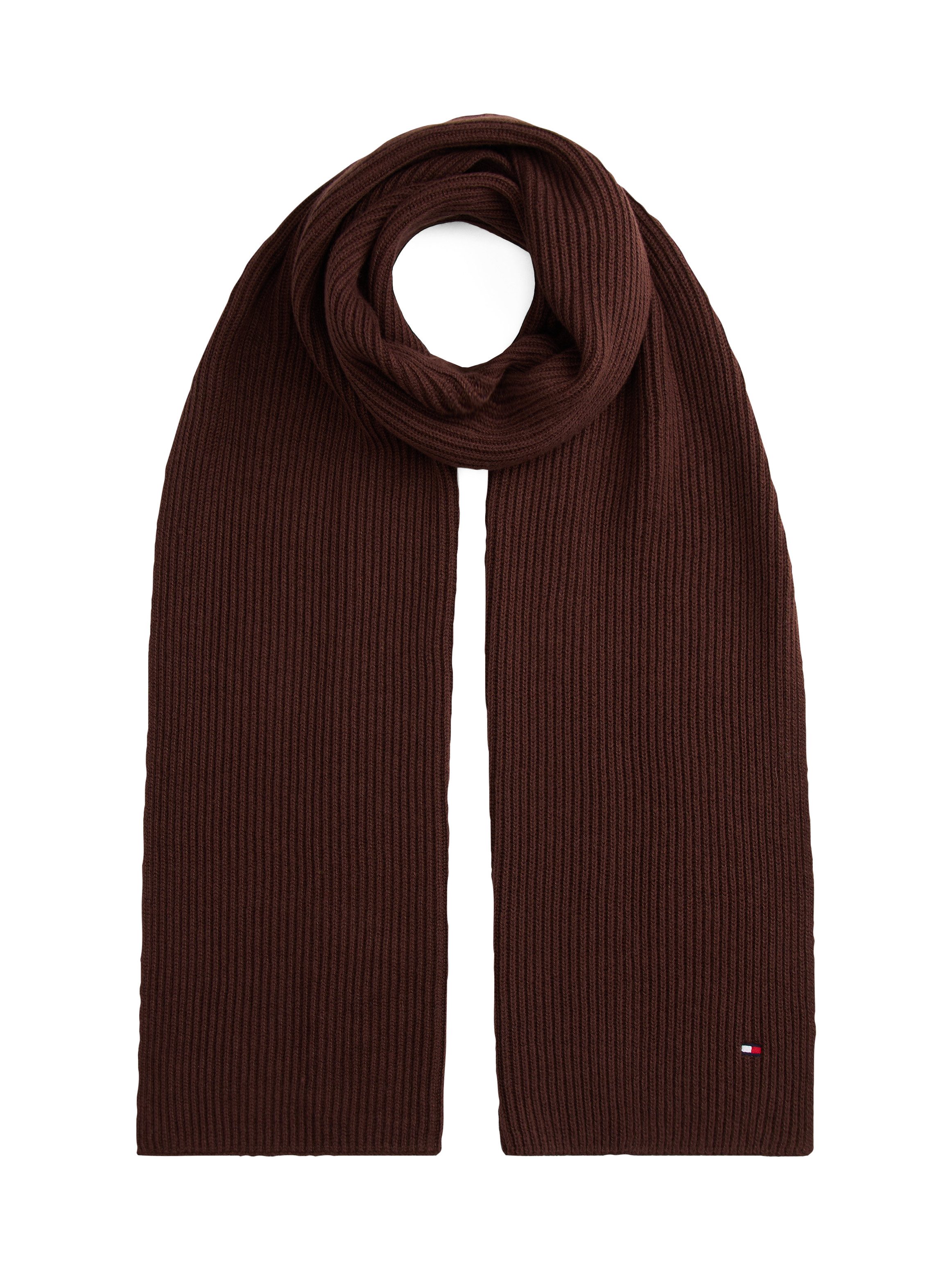 Tommy Hilfiger Strickschal TH FLAG PIMA COTTON CASH SCARF, mit Logostickere günstig online kaufen