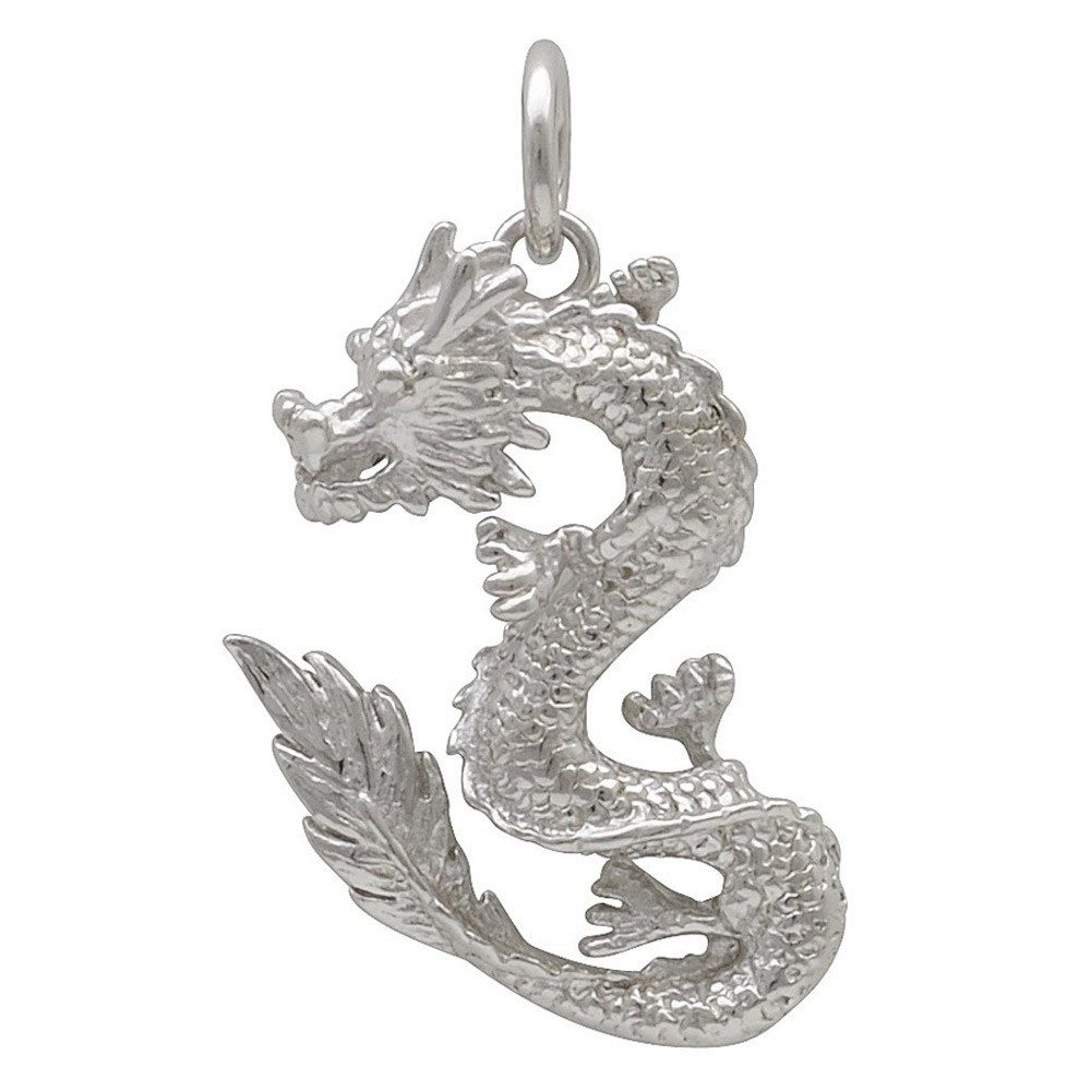 Kettenanhänger Anhänger Drache aus 925 Silber rhodiniert