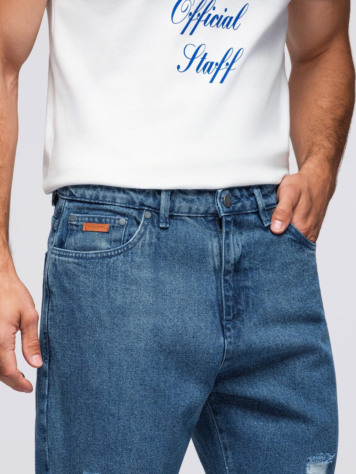OMBRE Destroyed-Jeans Herrenjeans CARROT FIT mit Waschung –