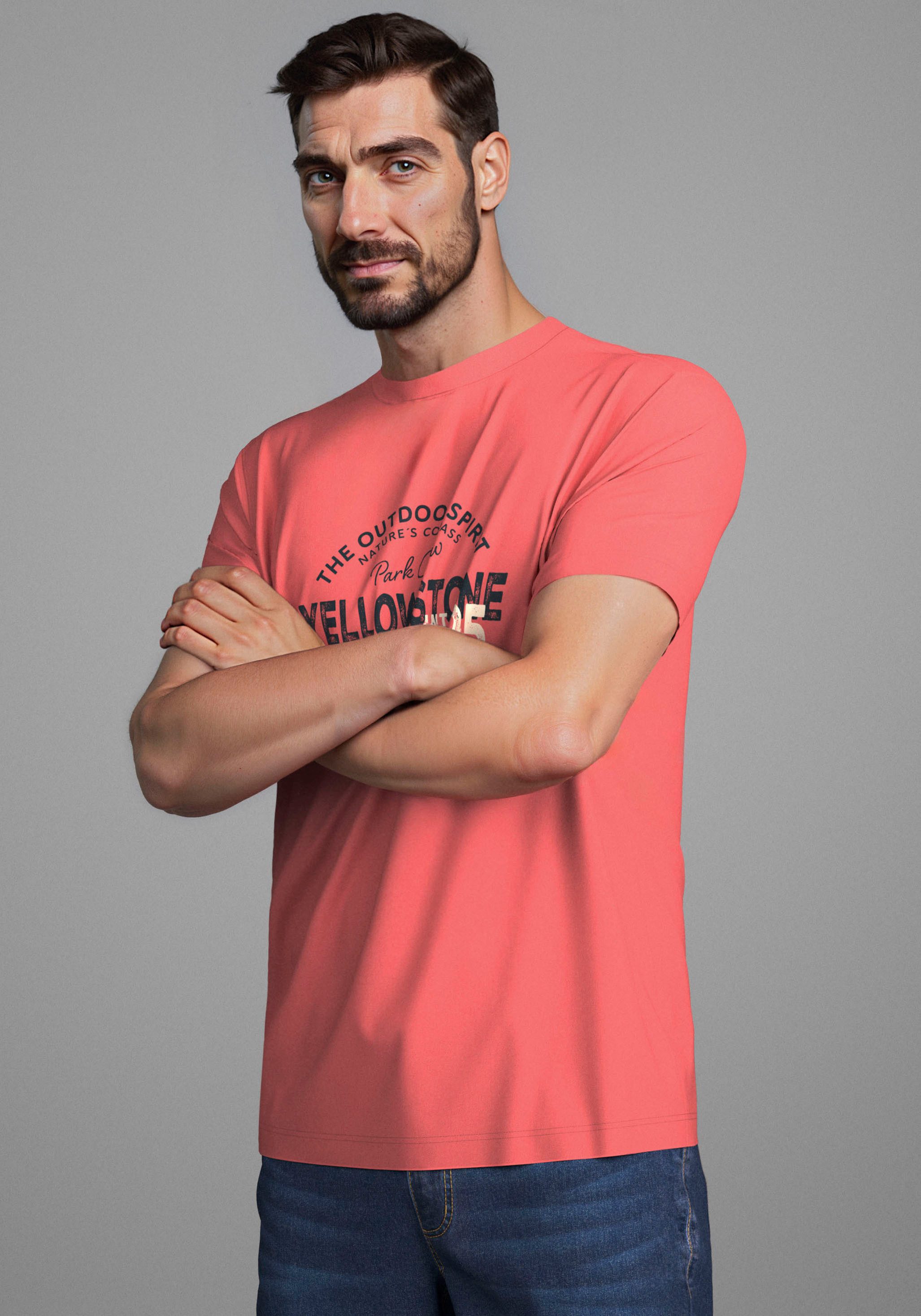 Man's World Rundhalsshirt Neue Kollektion! mit Print günstig online kaufen