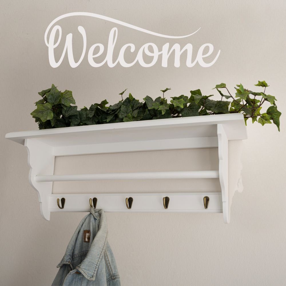 LebensWohnArt Garderobenhalter Landhaus Garderobe mit Ablage STOKES 70cm