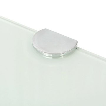 vidaXL Regal Eckregal mit verchromten Halterungen Glas Weiß 35 x 35 cm