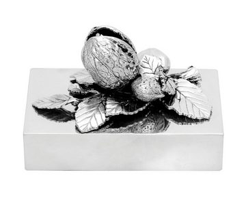 Brillibrum Etui Edle Zinn Streichholz-Box mit dekorativer Figur Nüsse Streichholzschachtel aus Metall mit Zündhölzer