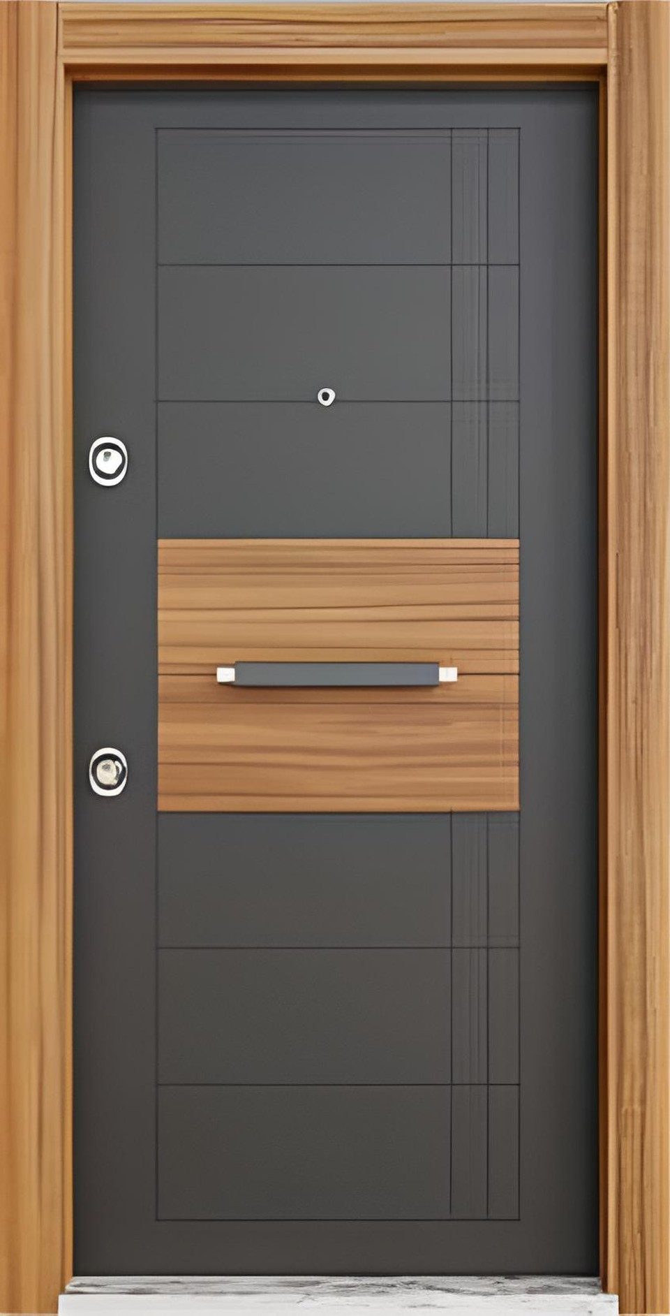 Xlmoebel Haustür XLMOEBEL Designer Eingangstür Schwarz mit Sicherheitskern (Eingangstür, 1-St., 1x Haustür; 5x Schlüssel; 1x Griffset), Made in Europa